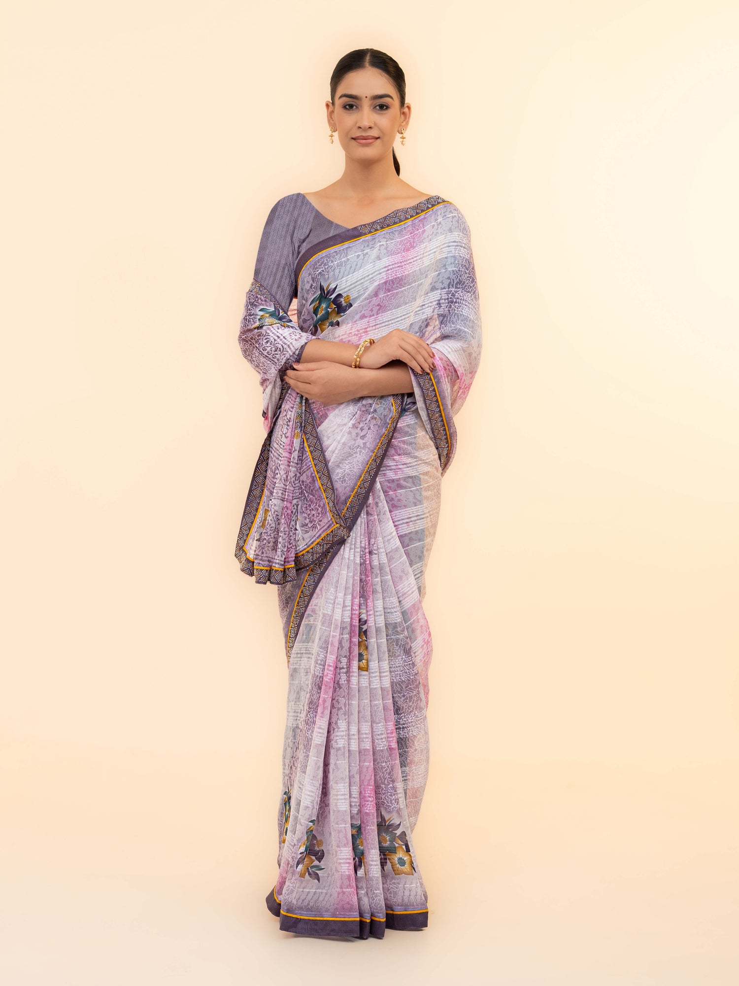 Lavender Georgette Saree