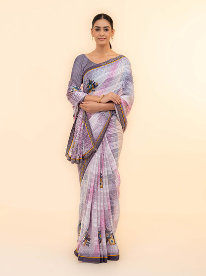 Lavender Georgette Saree