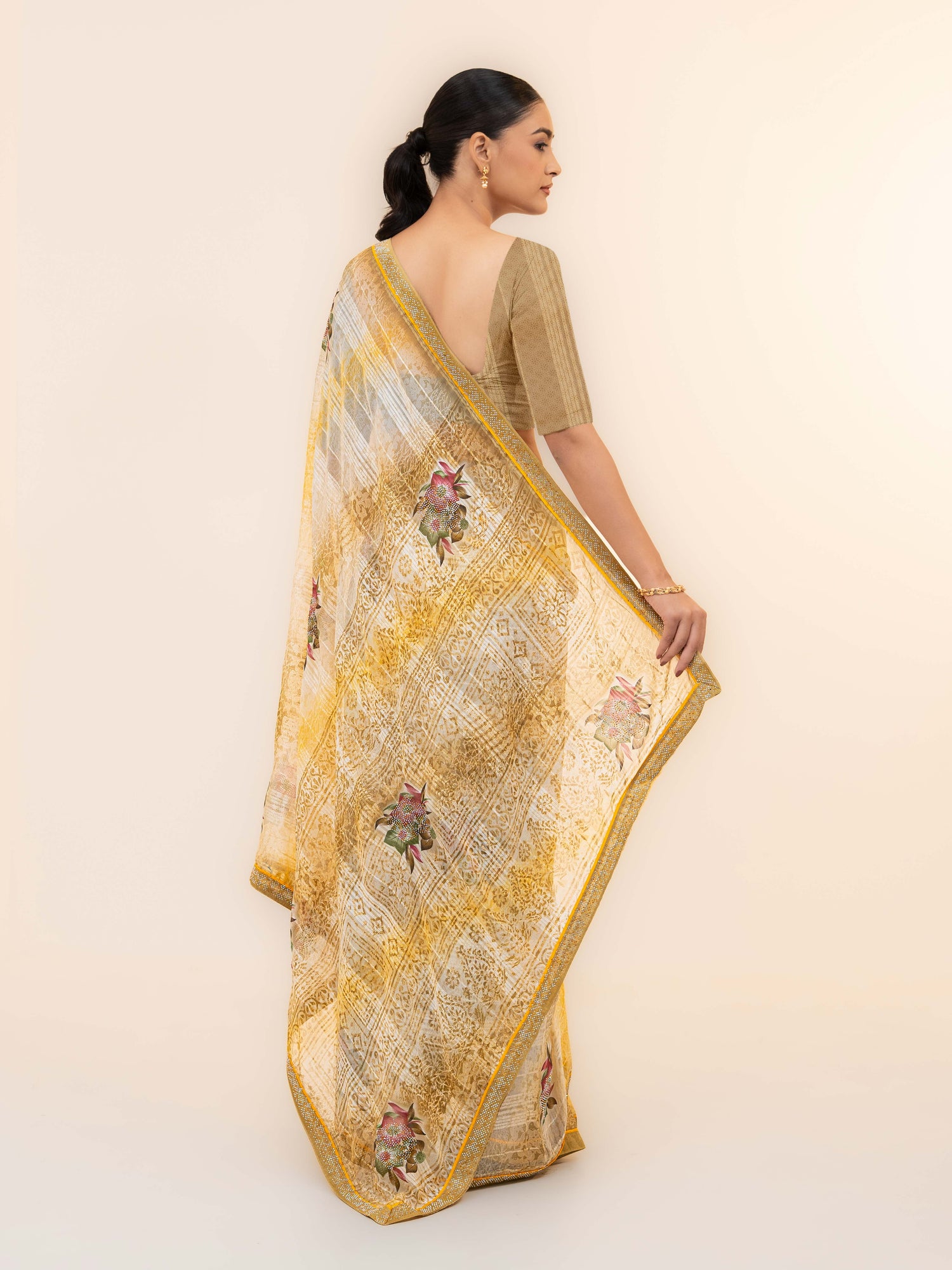 Yellow Georgette Saree