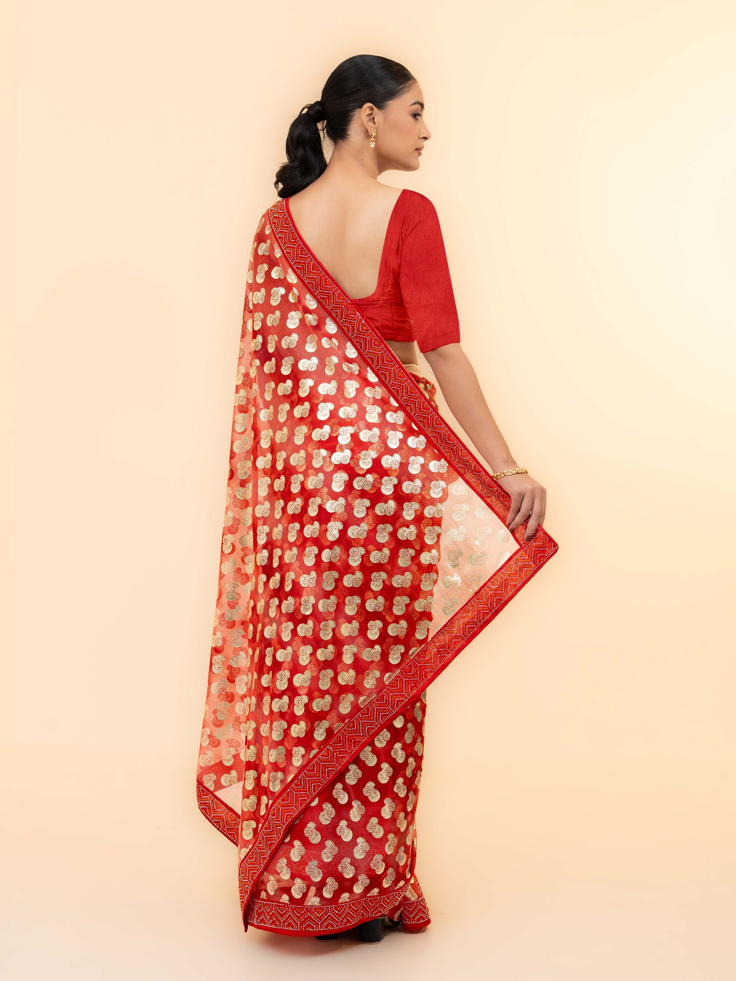 Red Lycra Saree