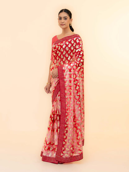 Pink Lycra Saree
