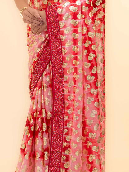 Pink Lycra Saree