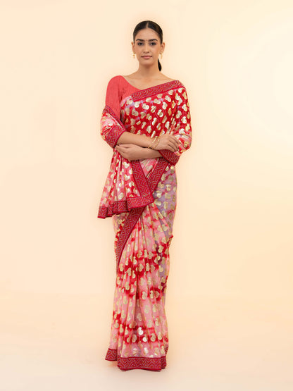 Pink Lycra Saree