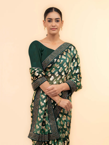 Dark Green Lycra Saree