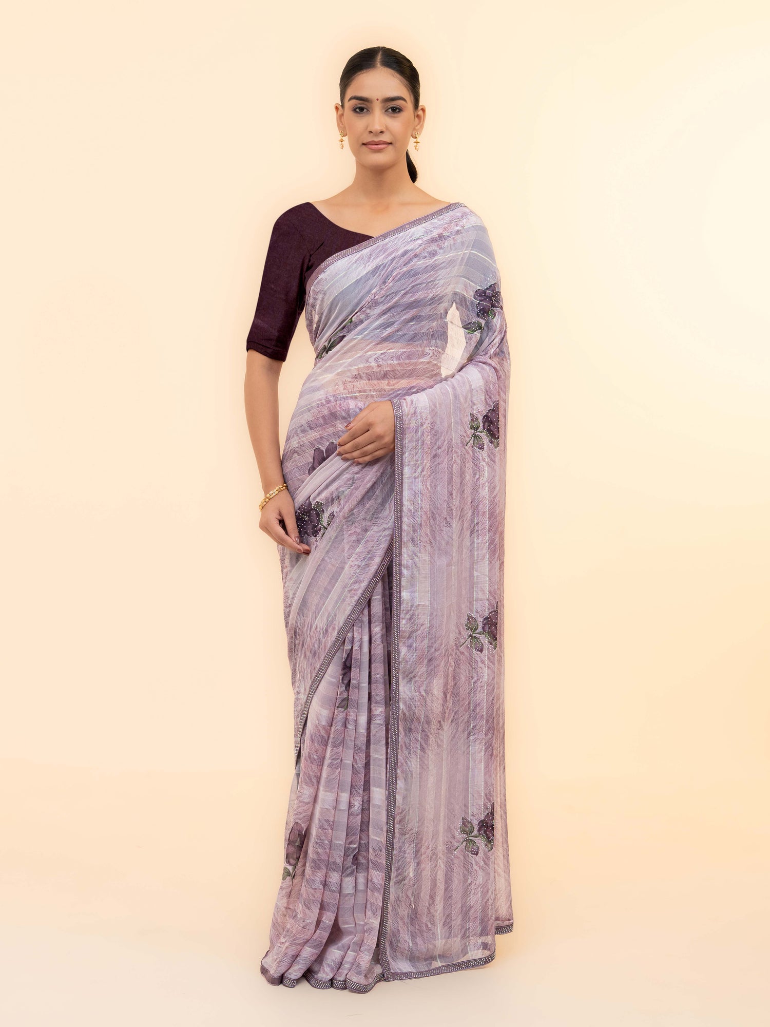 Light Purple Soft Georgette Saree