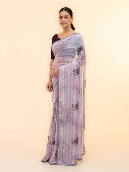 Light Purple Soft Georgette Saree
