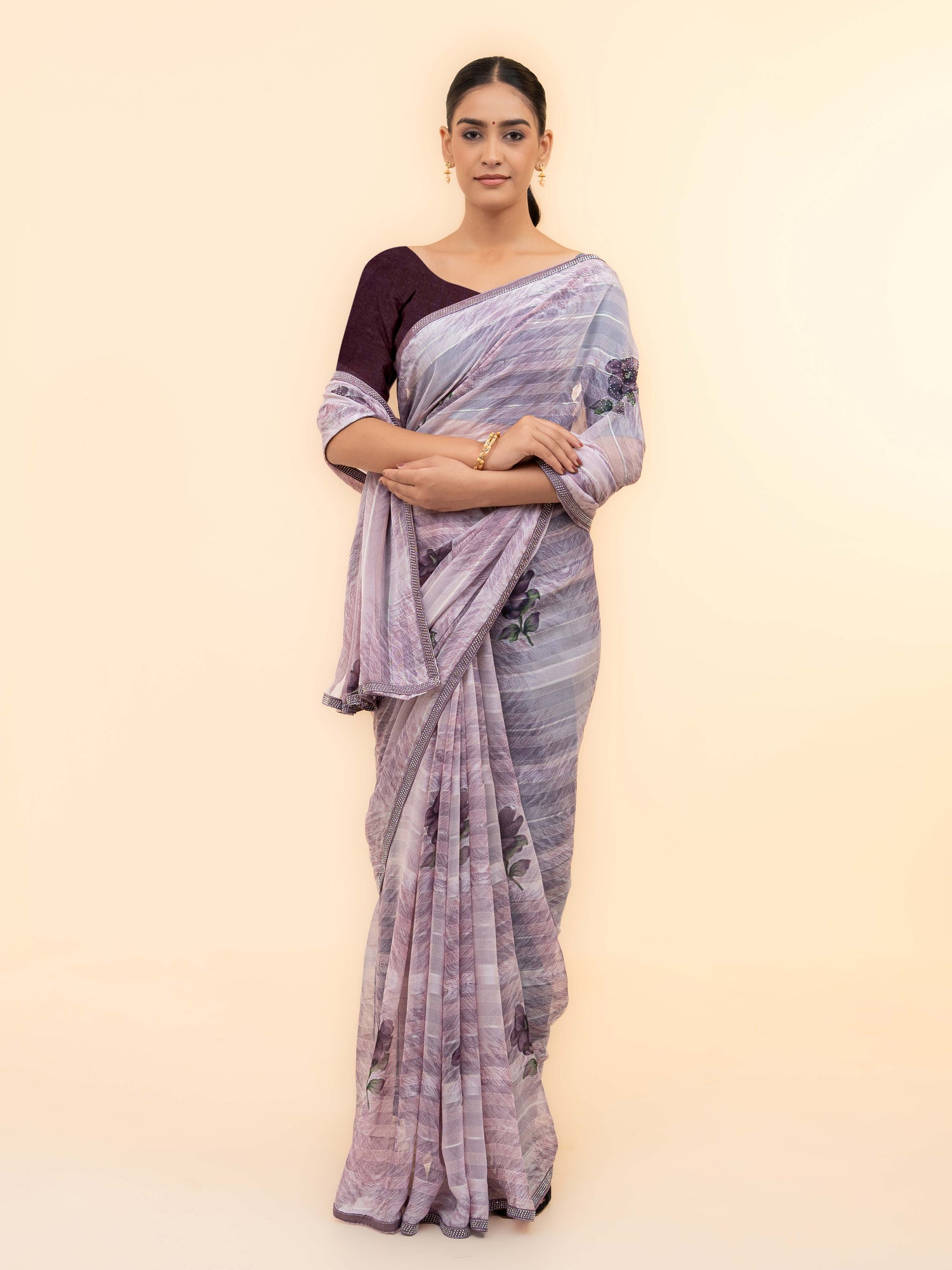 Light Purple Soft Georgette Saree