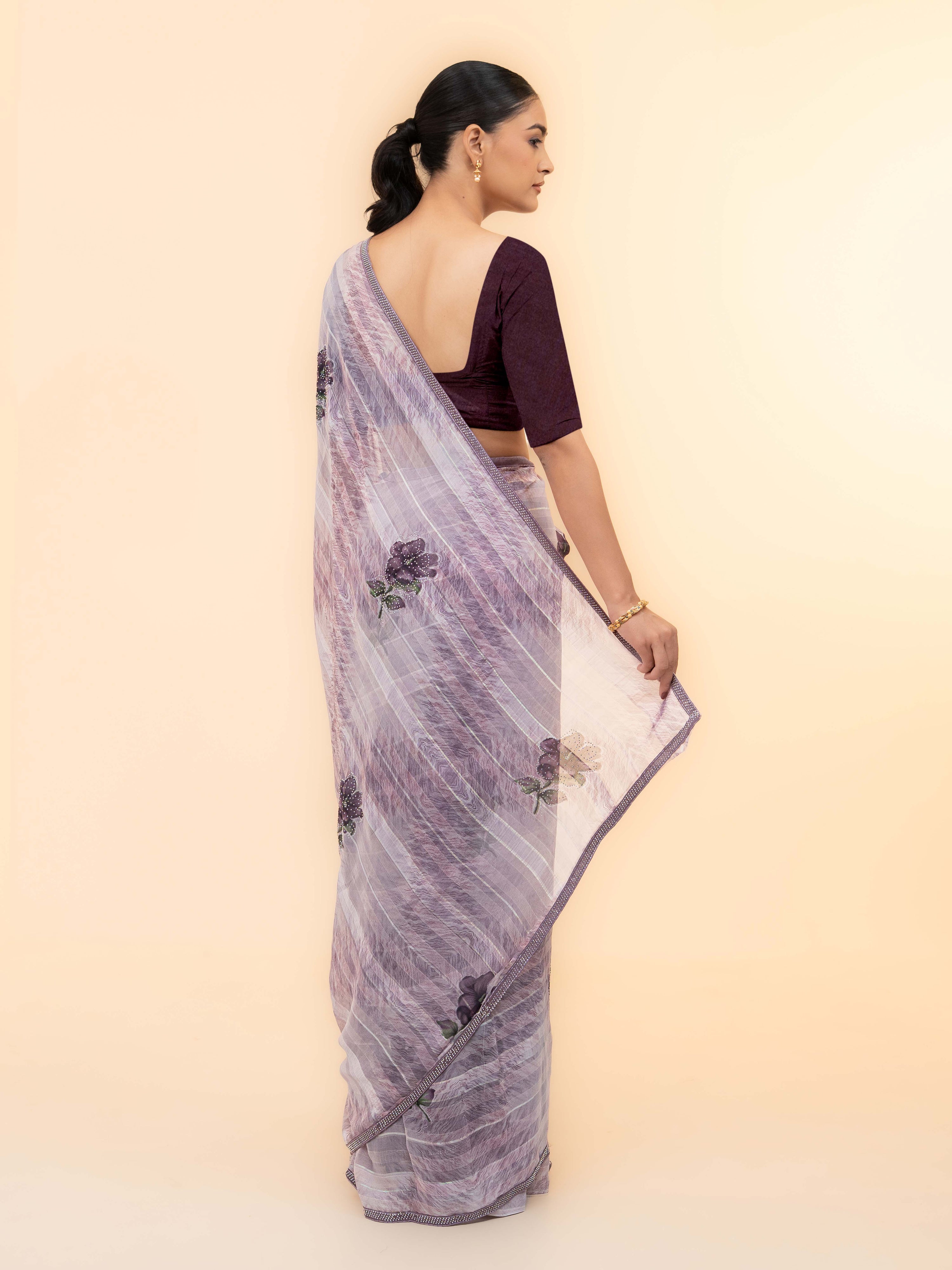 Light Purple Soft Georgette Saree