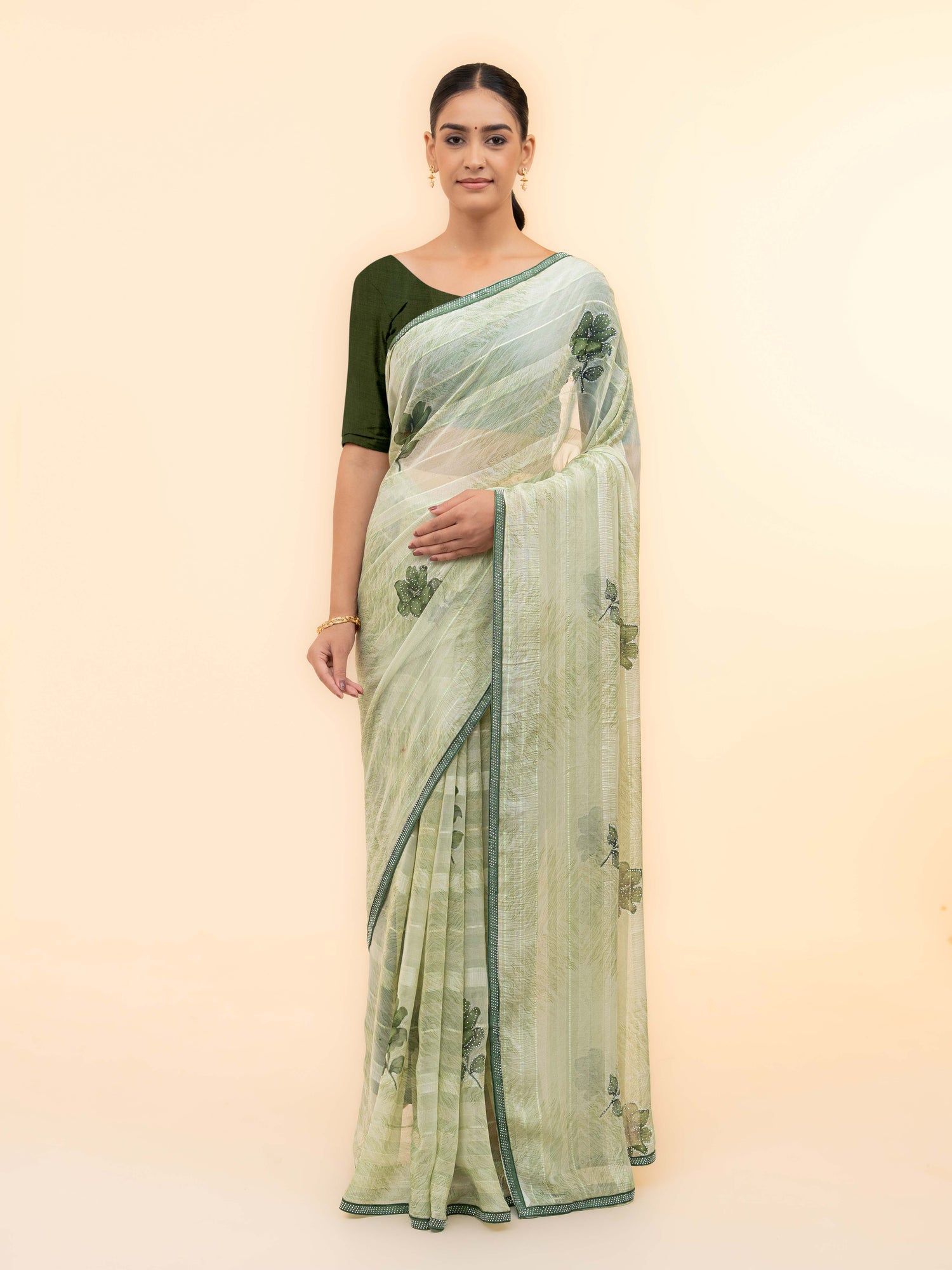 Light Green Soft Georgette Saree