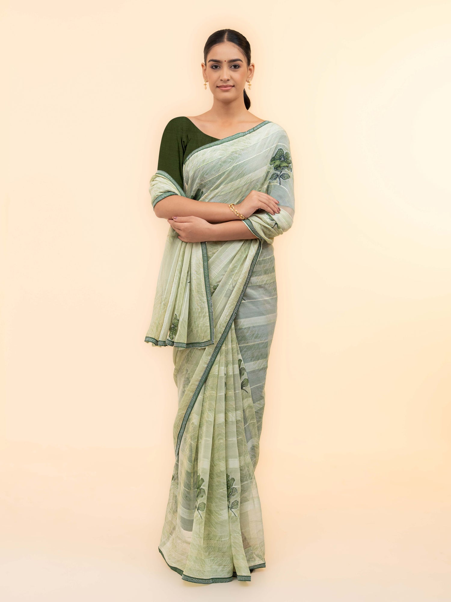 Light Green Soft Georgette Saree