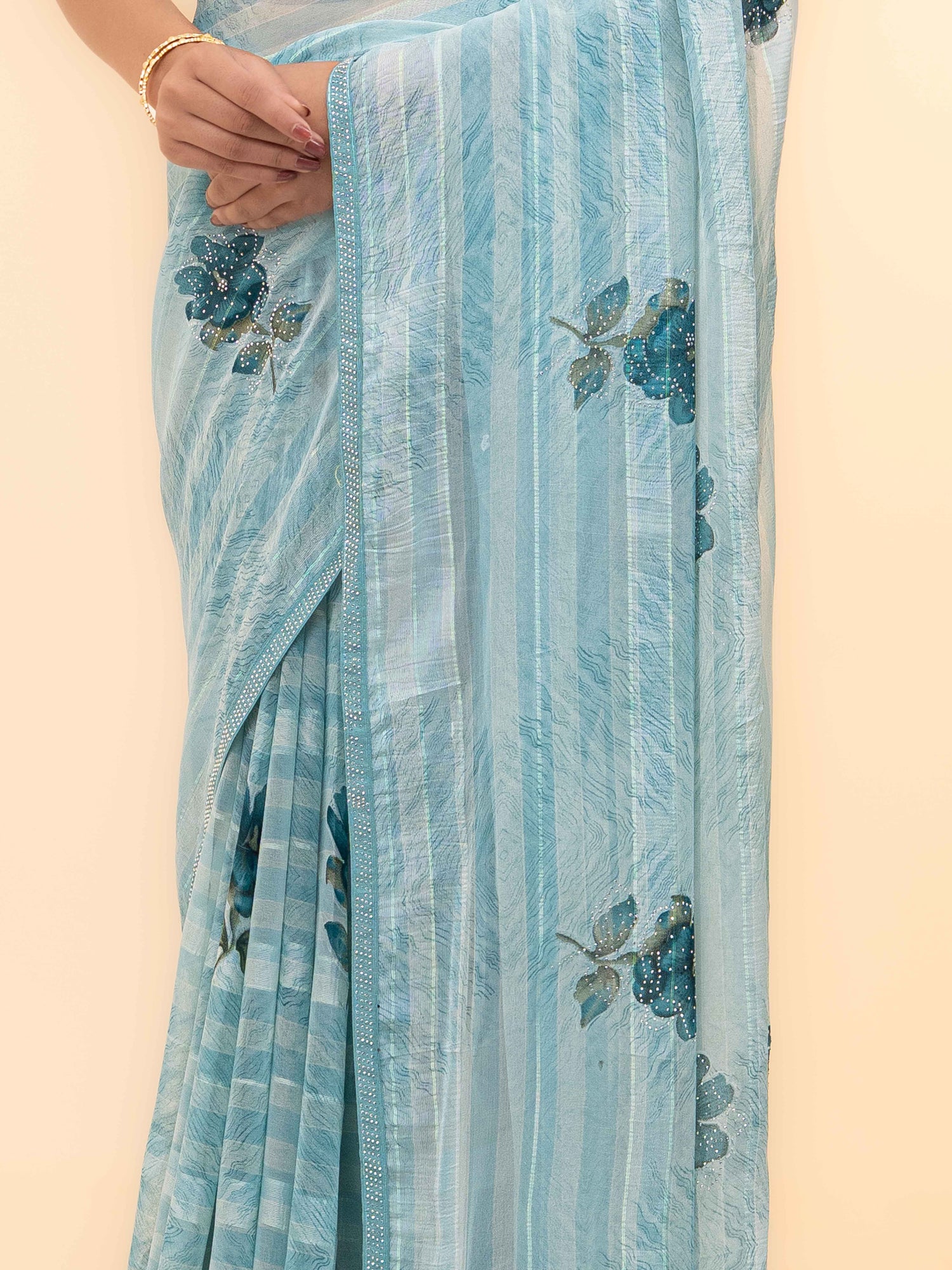 Sky Blue Soft Georgette Saree