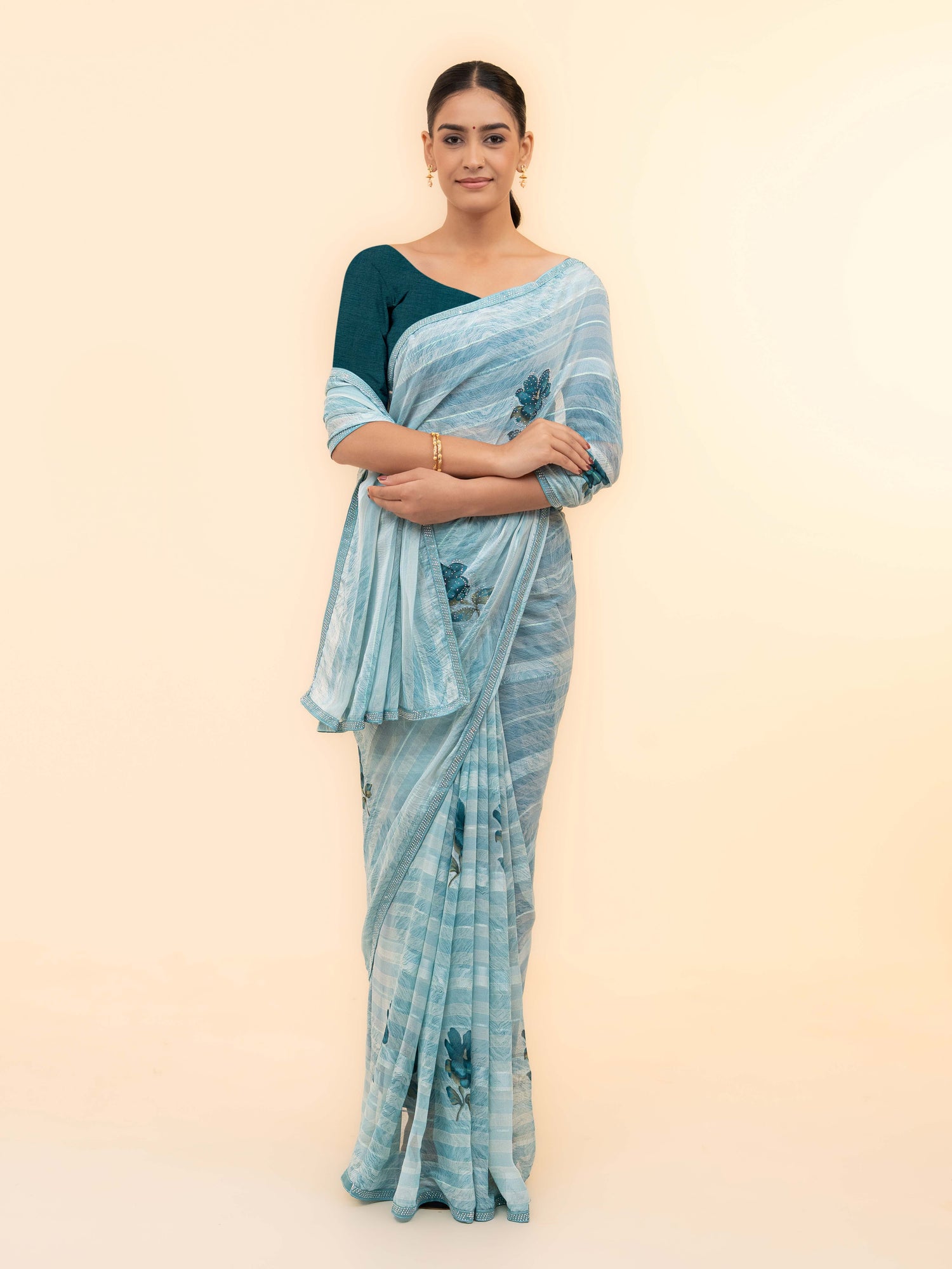 Sky Blue Soft Georgette Saree
