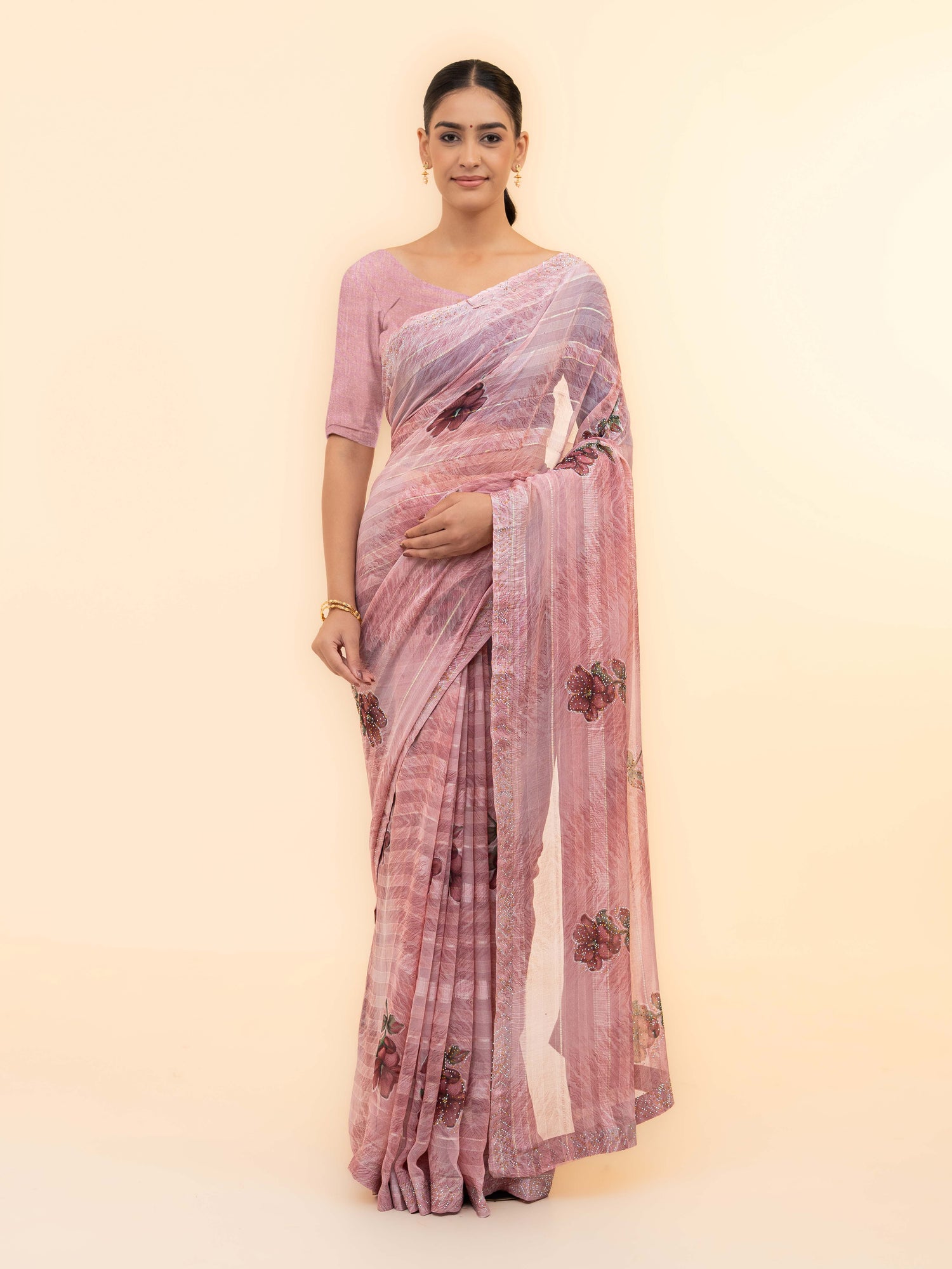 Pink Soft Georgette Saree