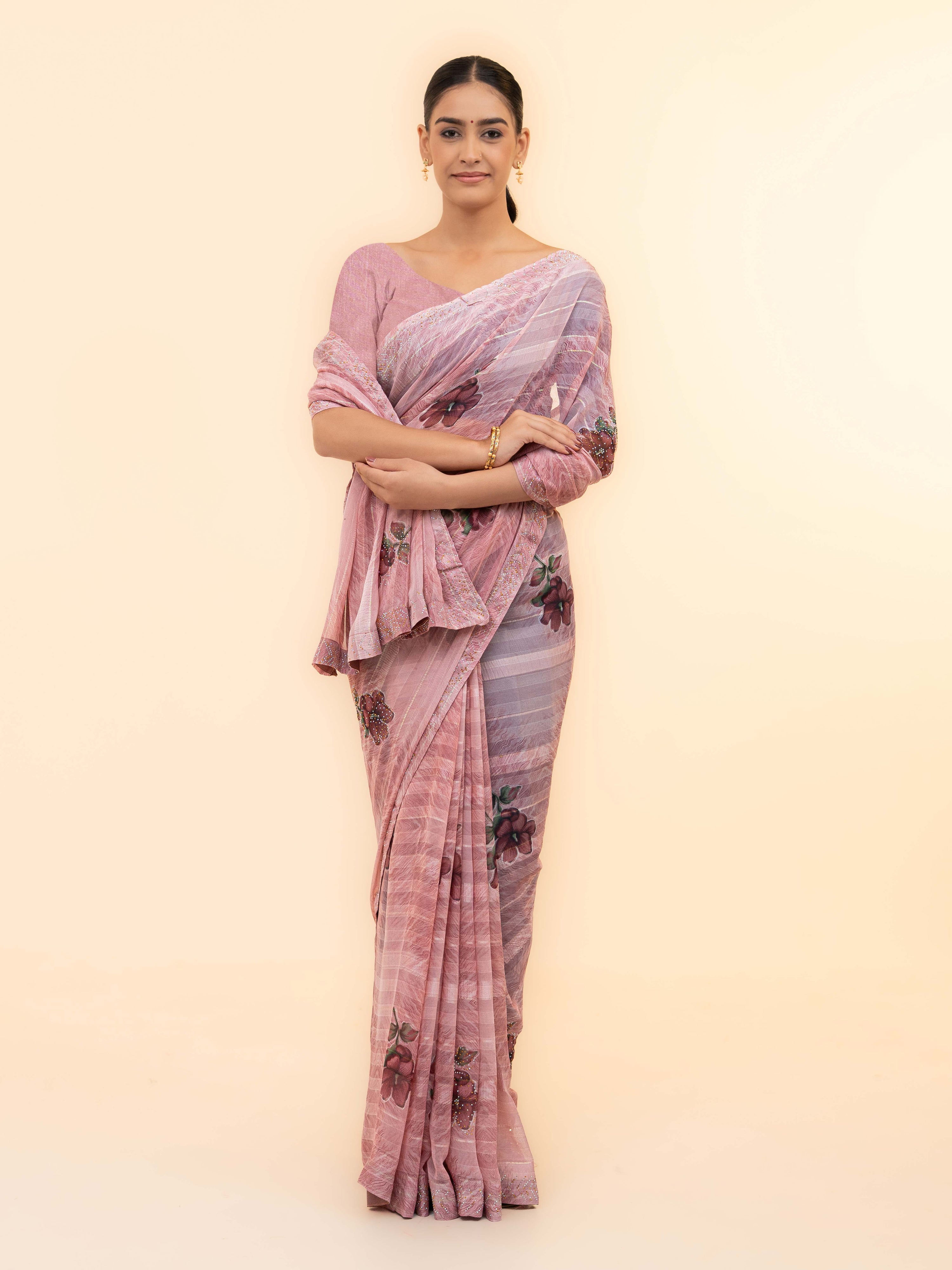 Pink Soft Georgette Saree