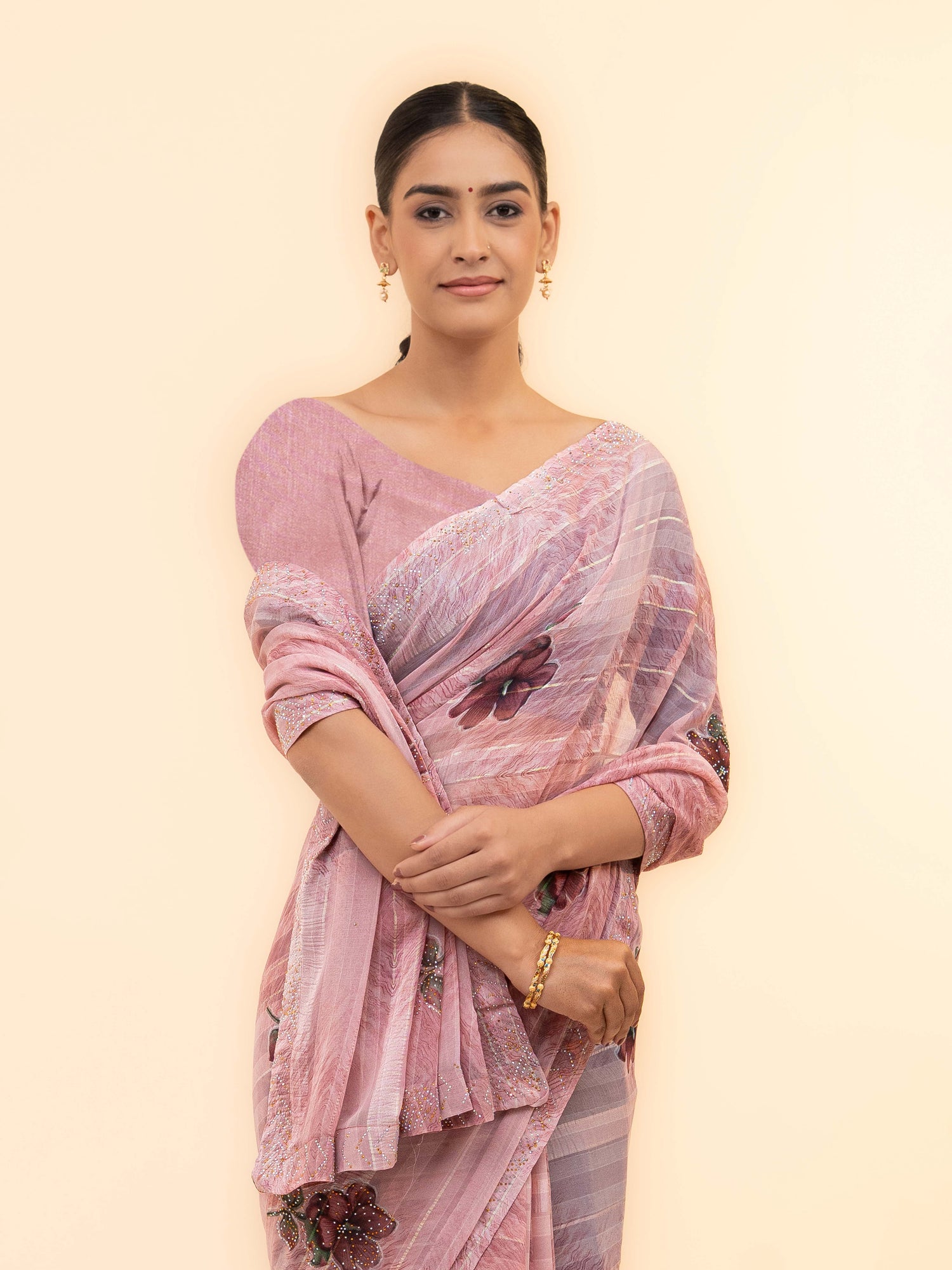 Pink Soft Georgette Saree