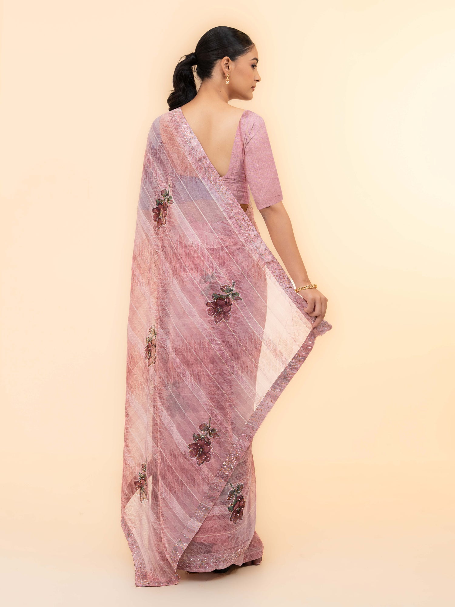 Pink Soft Georgette Saree