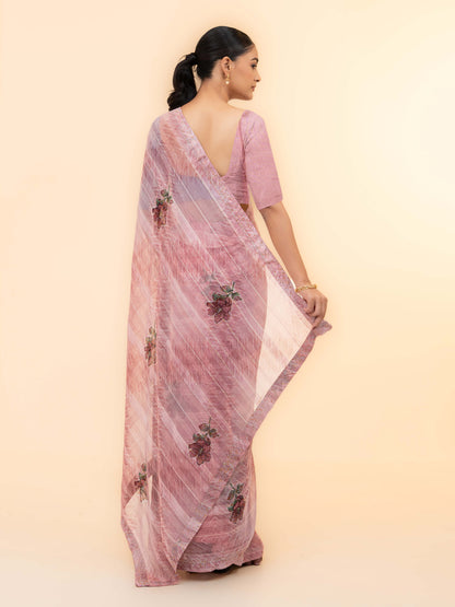 Pink Soft Georgette Saree