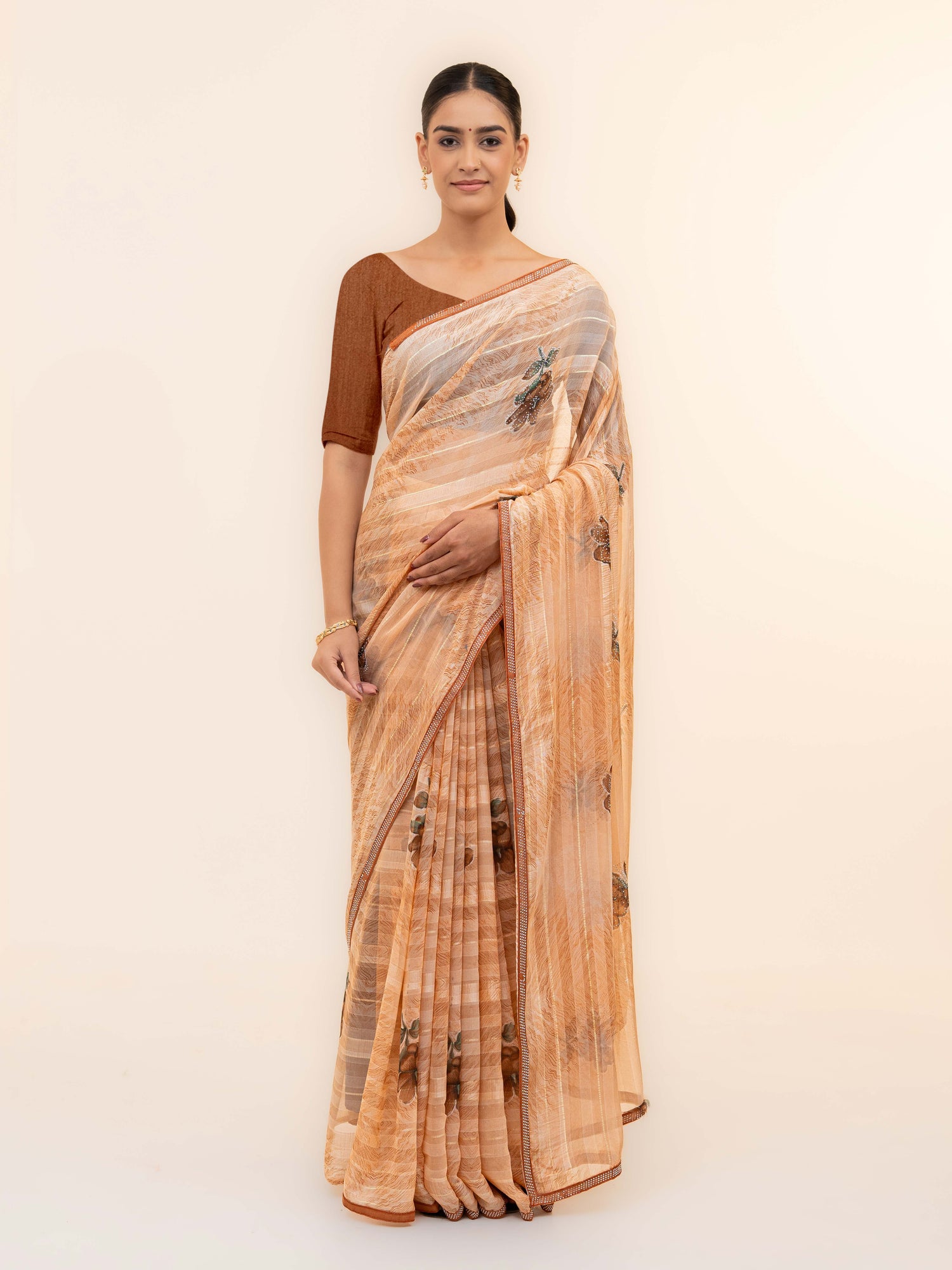 Brown Soft Georgette Saree