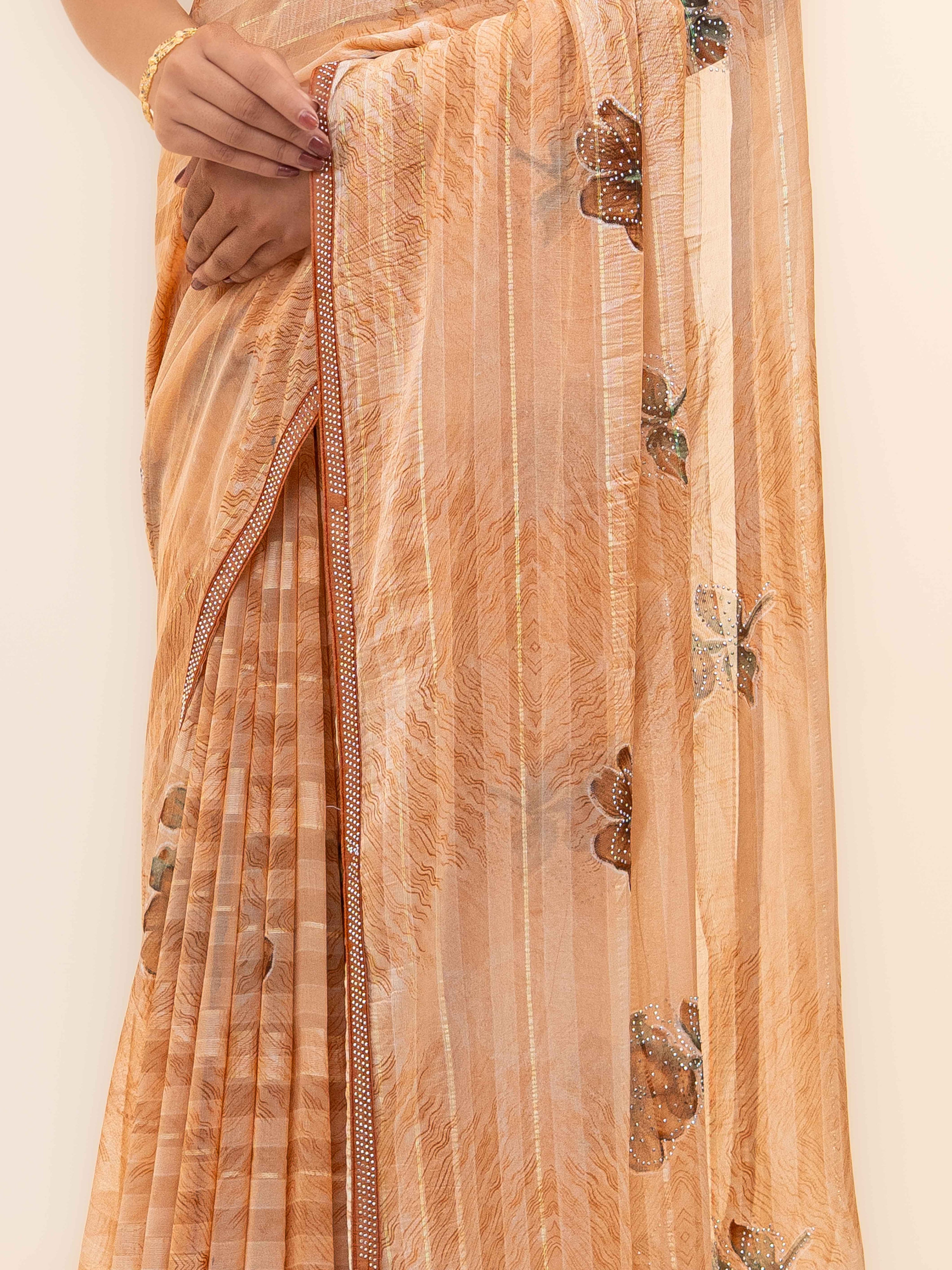 Brown Soft Georgette Saree