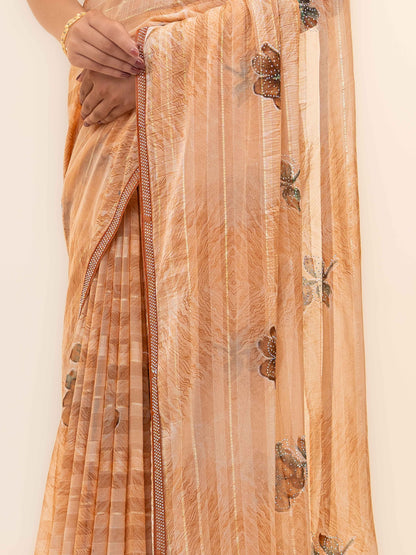 Brown Soft Georgette Saree