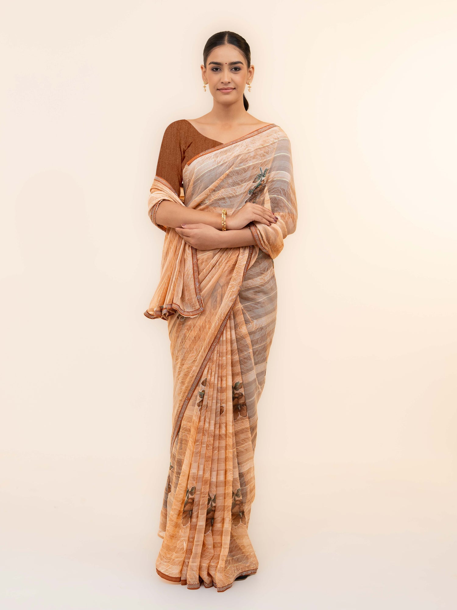 Brown Soft Georgette Saree
