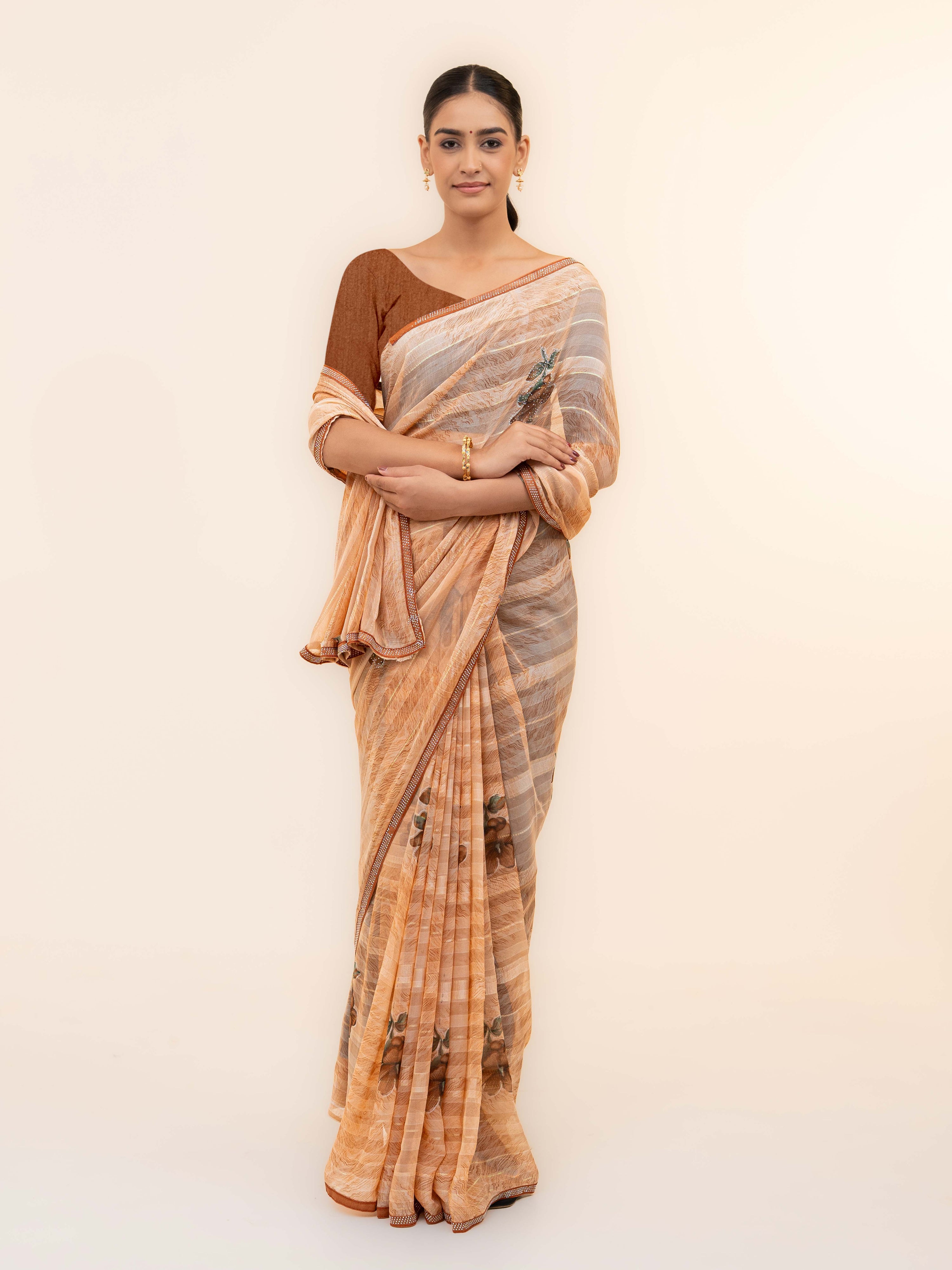 Brown Soft Georgette Saree