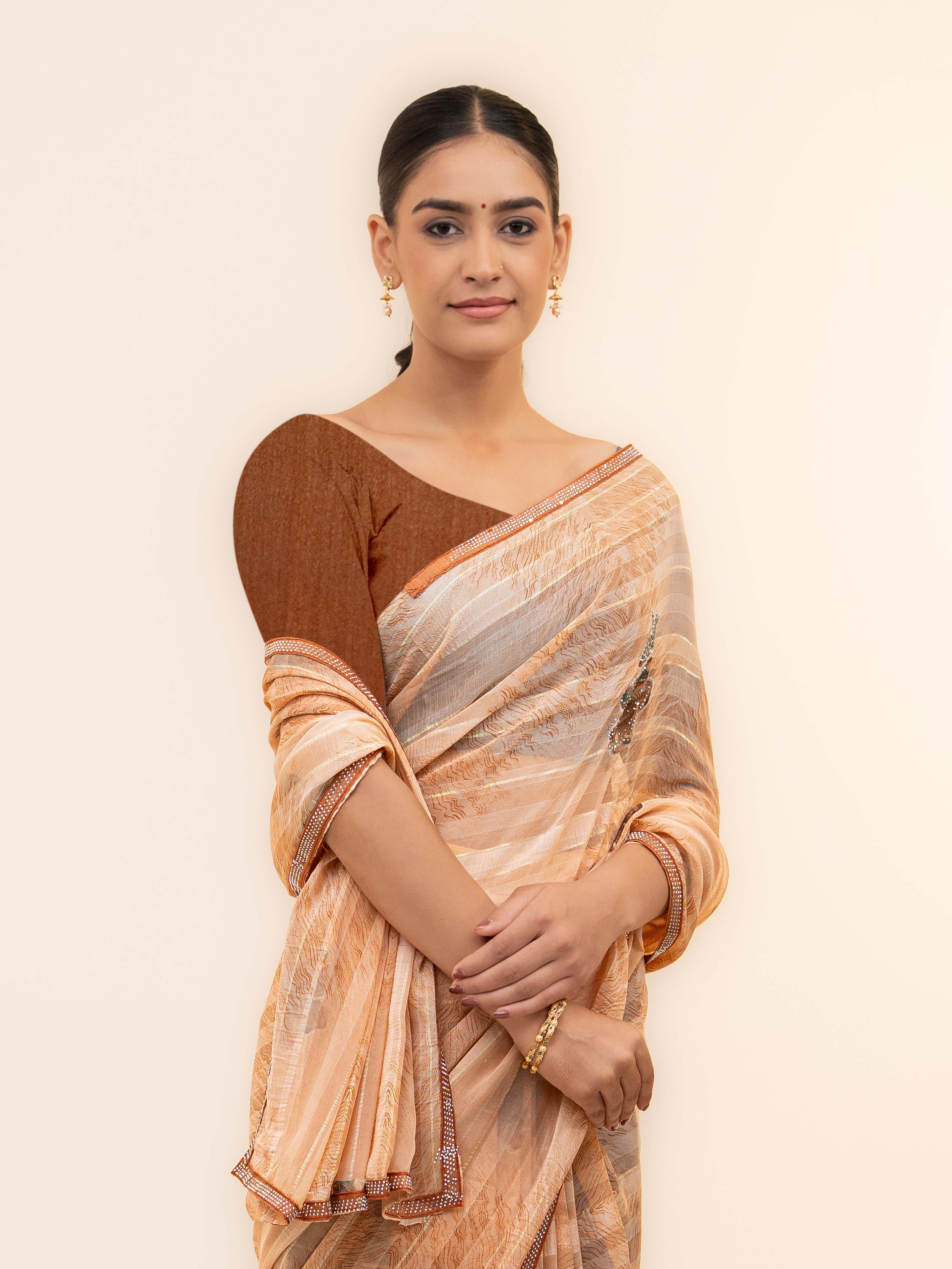 Brown Soft Georgette Saree
