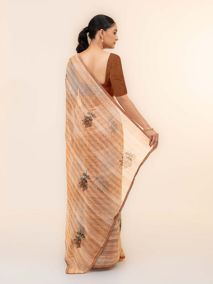 Brown Soft Georgette Saree