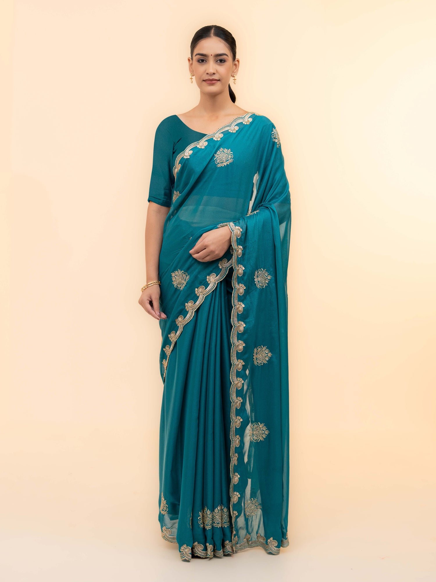 Sky Blue Georgette Saree