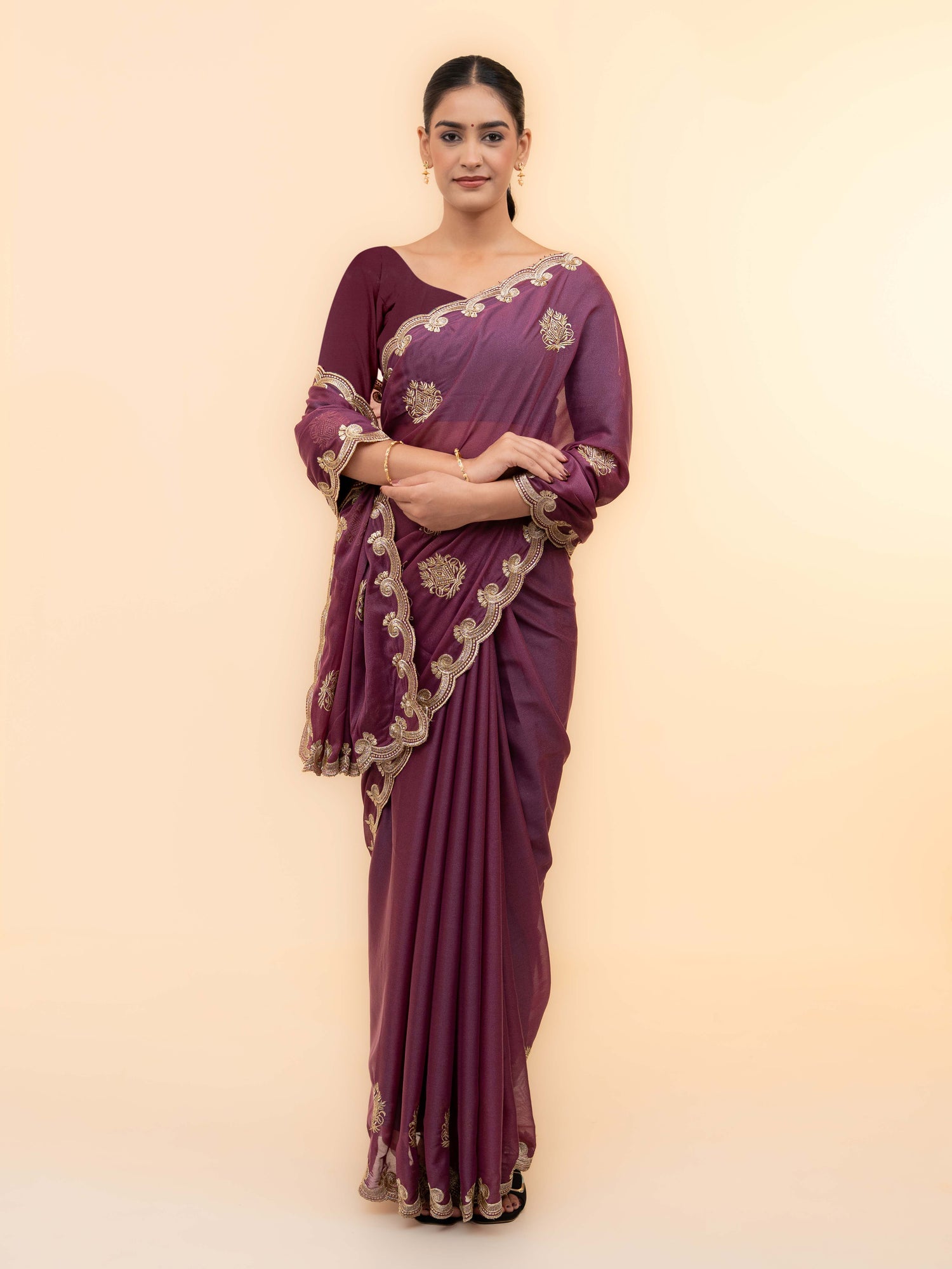 Rose purple Georgette Saree