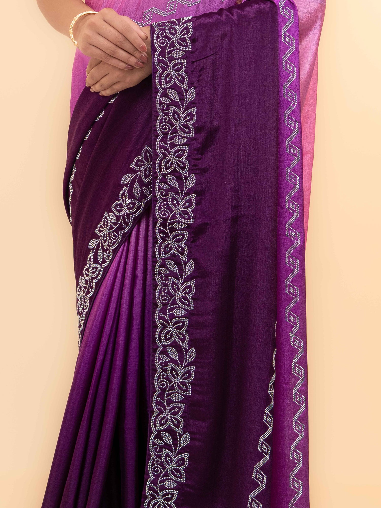 Purple Minakari Silk Saree