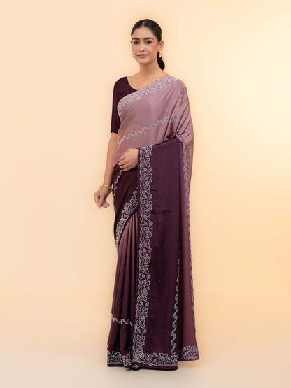 Brown &amp; Coffee Minakari Silk Saree