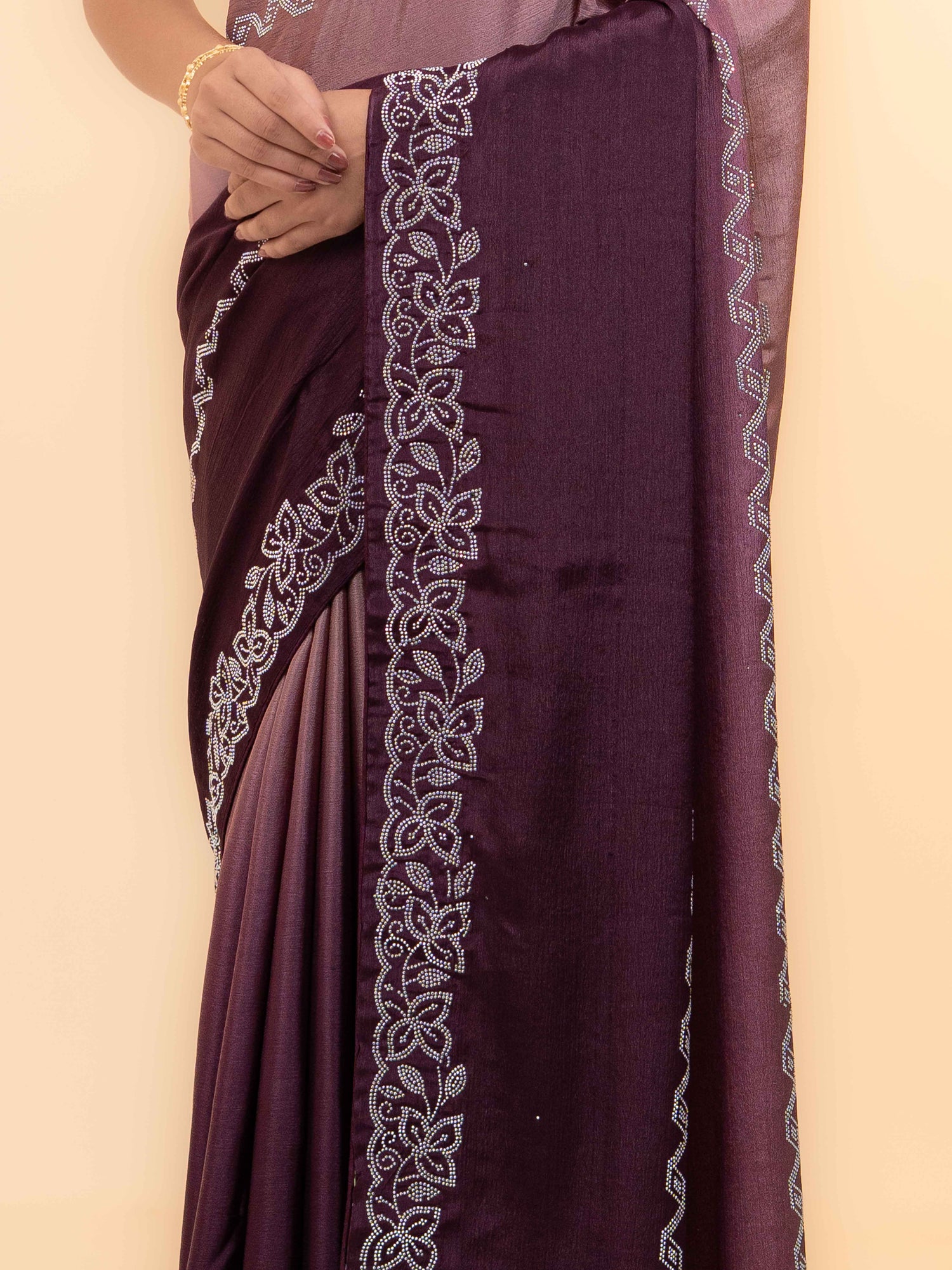 Brown &amp; Coffee Minakari Silk Saree