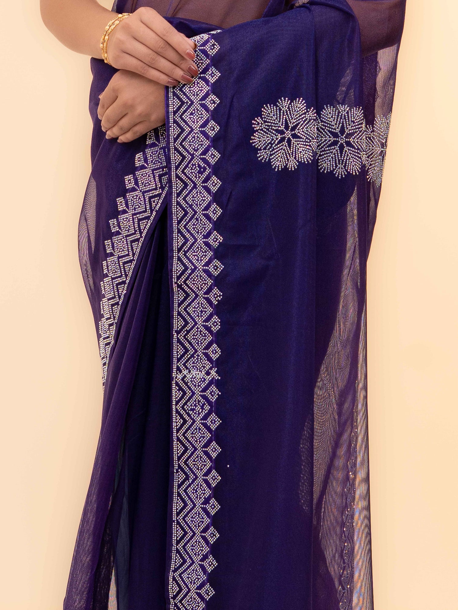 Purple Soft Net Saree