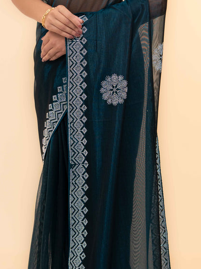 Navy Blue Soft Net Saree