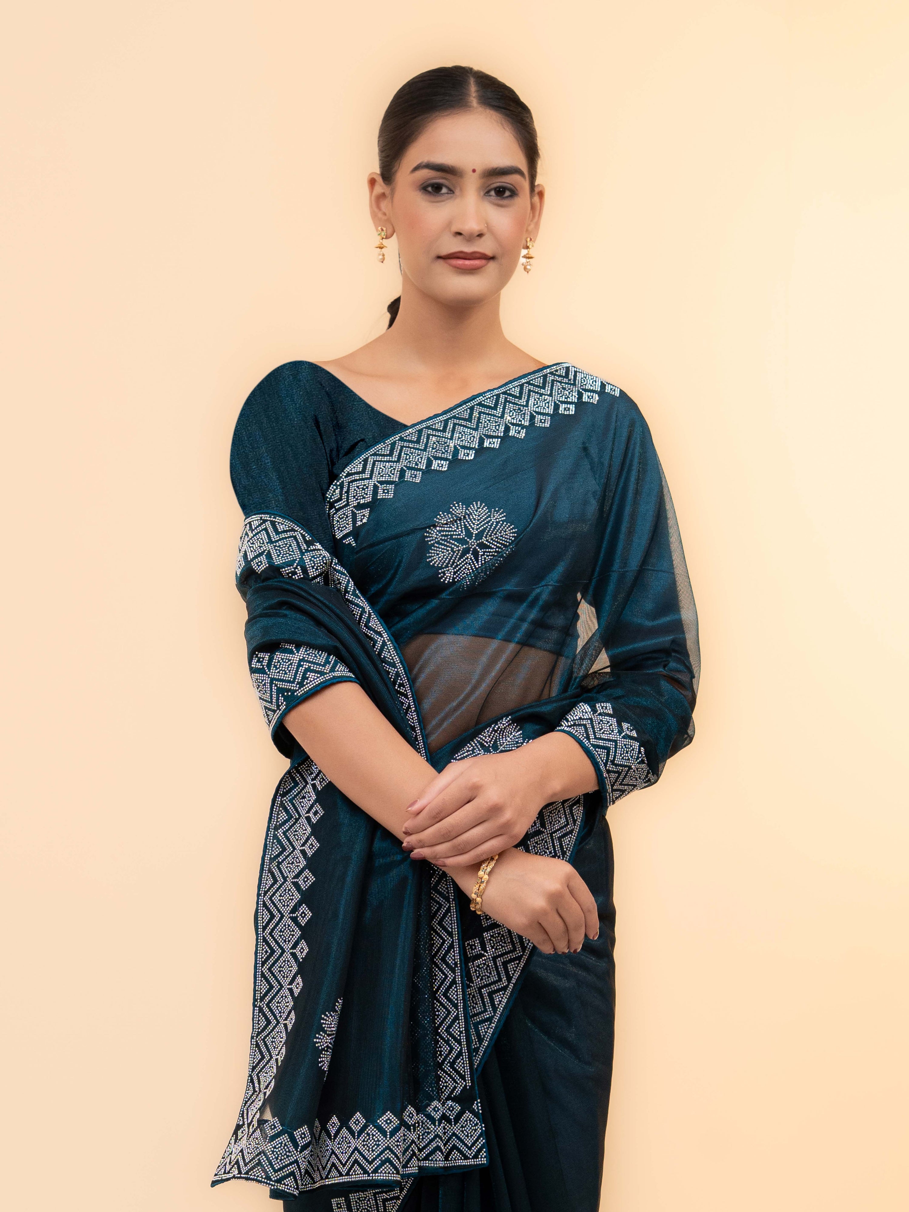 Navy Blue Soft Net Saree