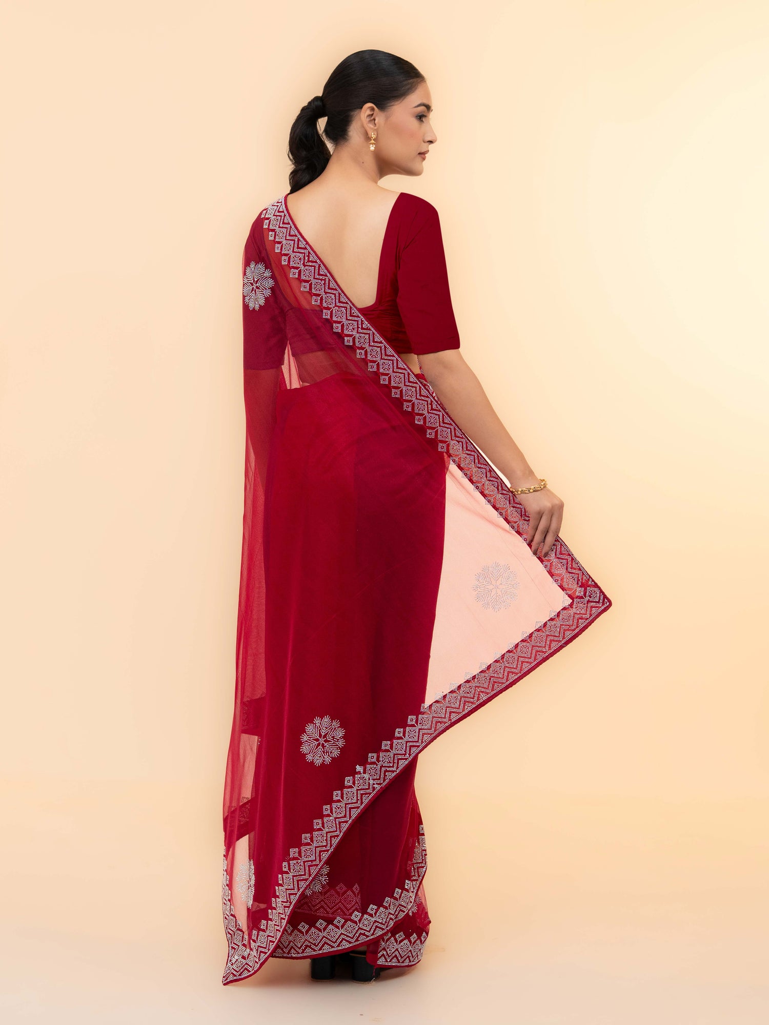 Rani Pink Soft Net Saree