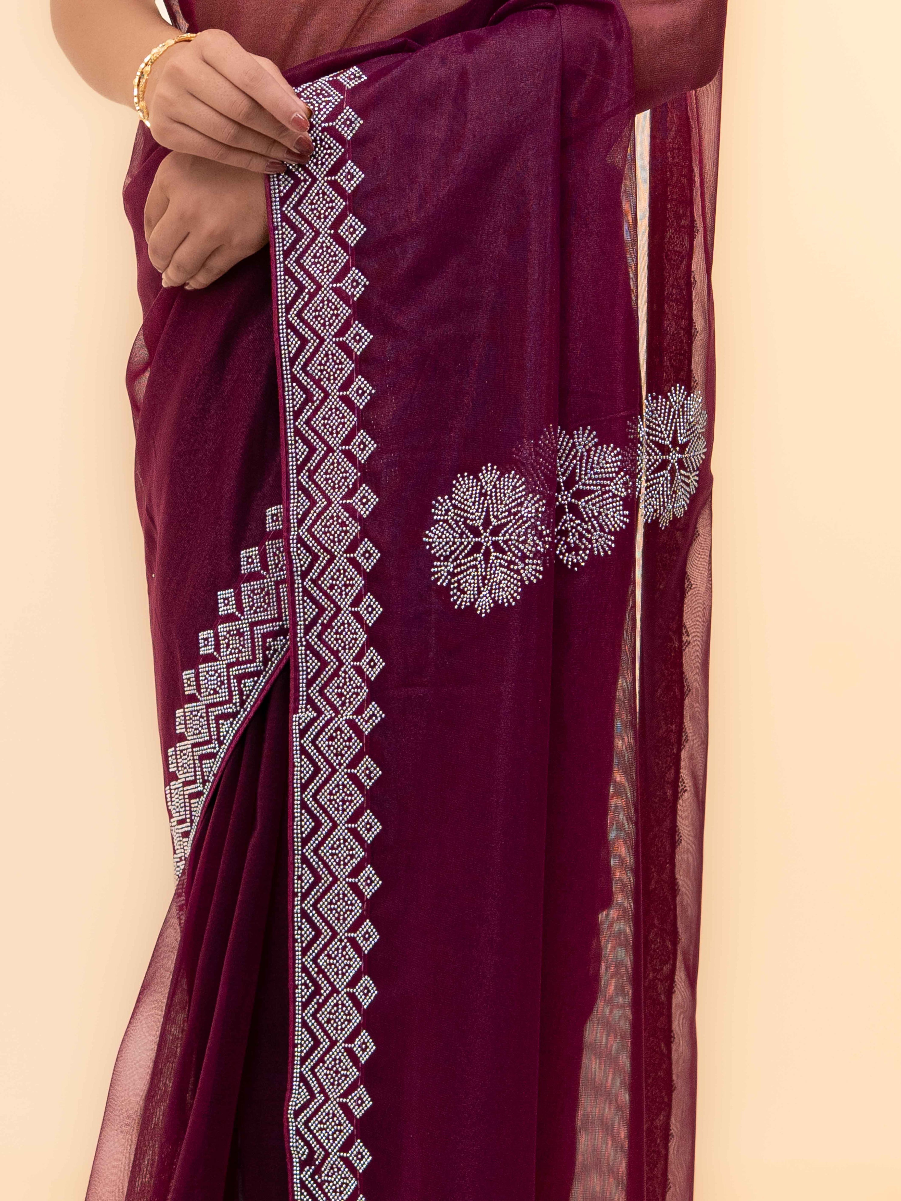 Maroon Soft Net Saree