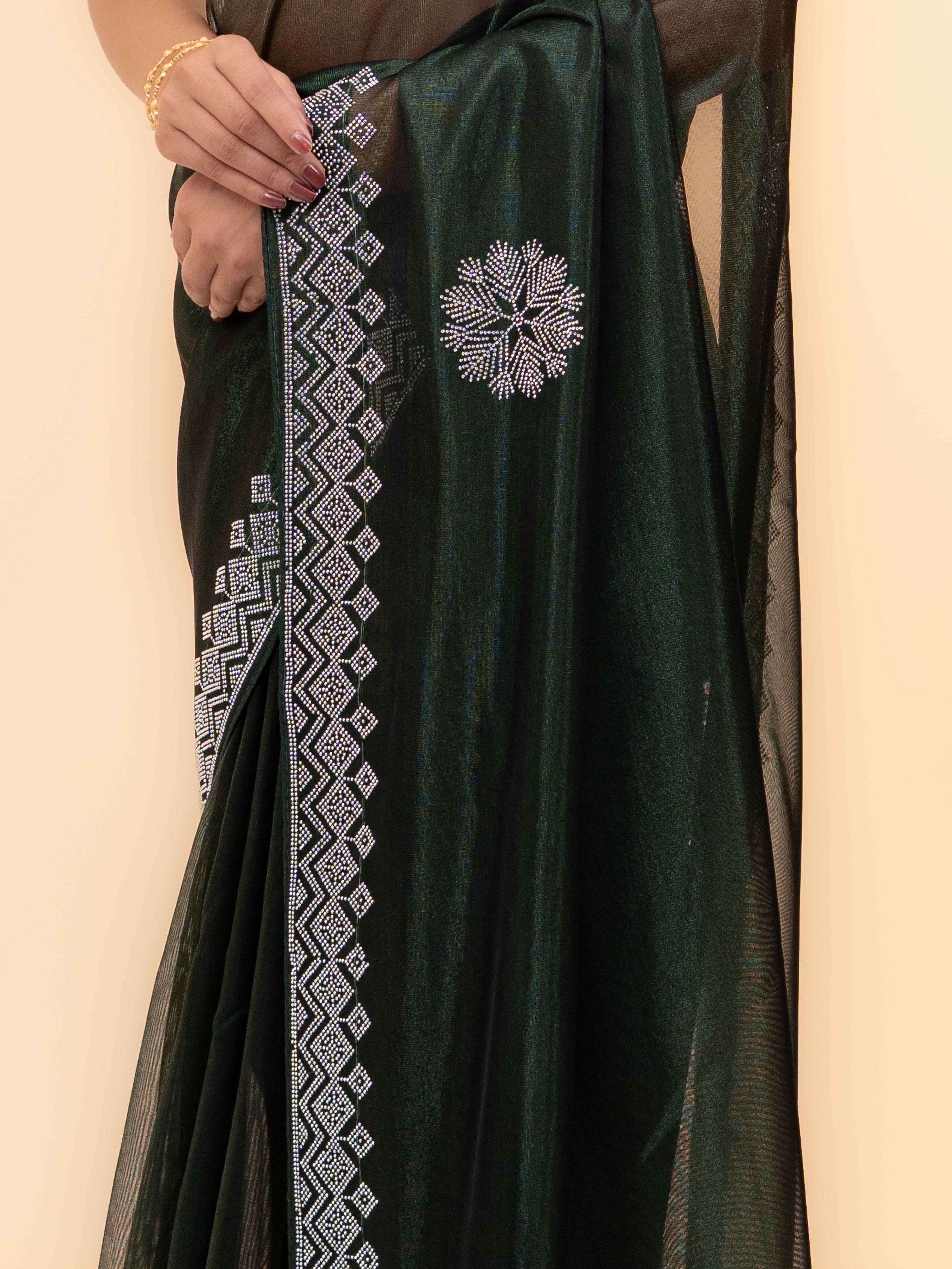 Emerald Green Soft Net Saree