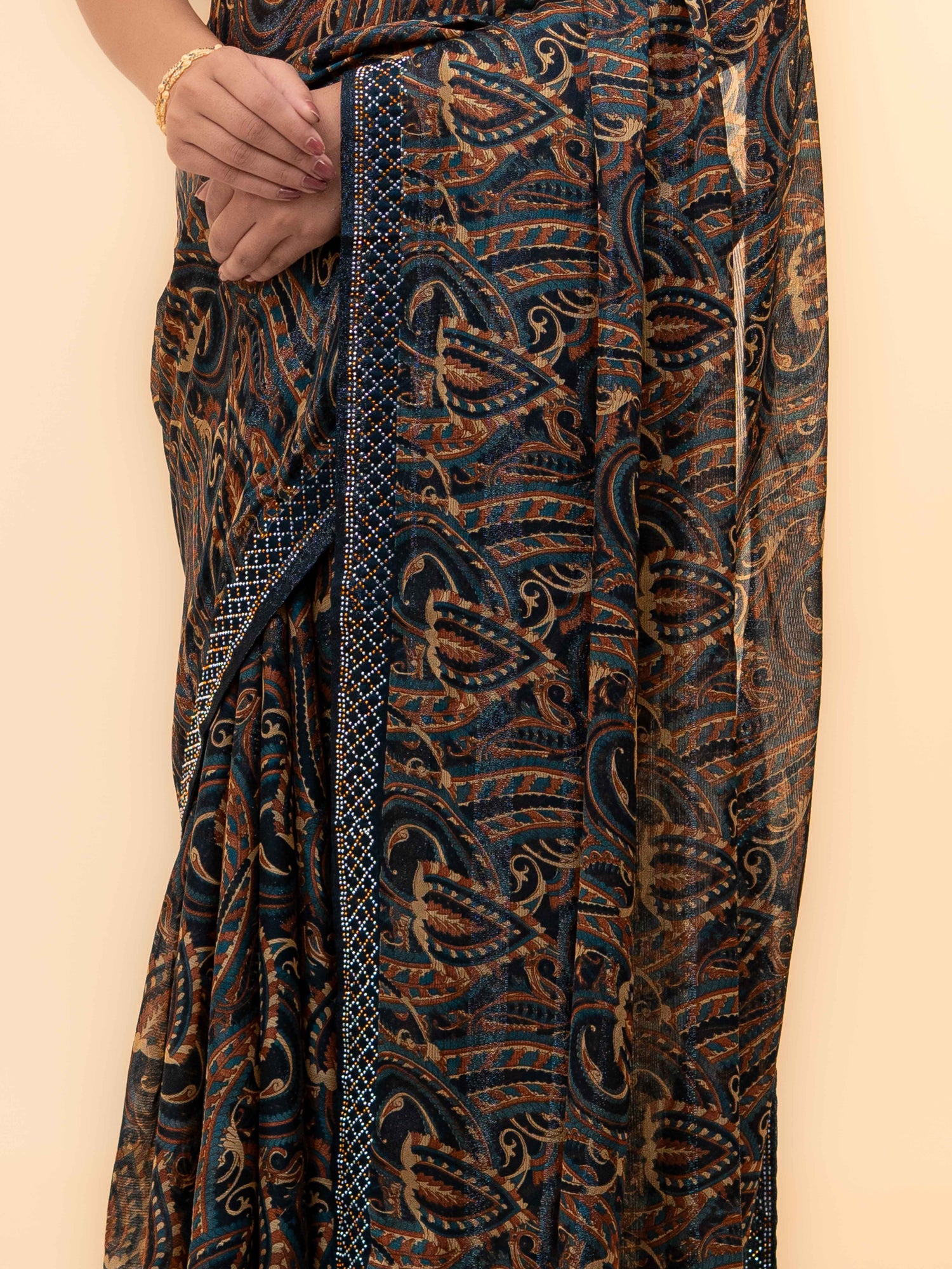 Navy Blue Soft Georgette Saree