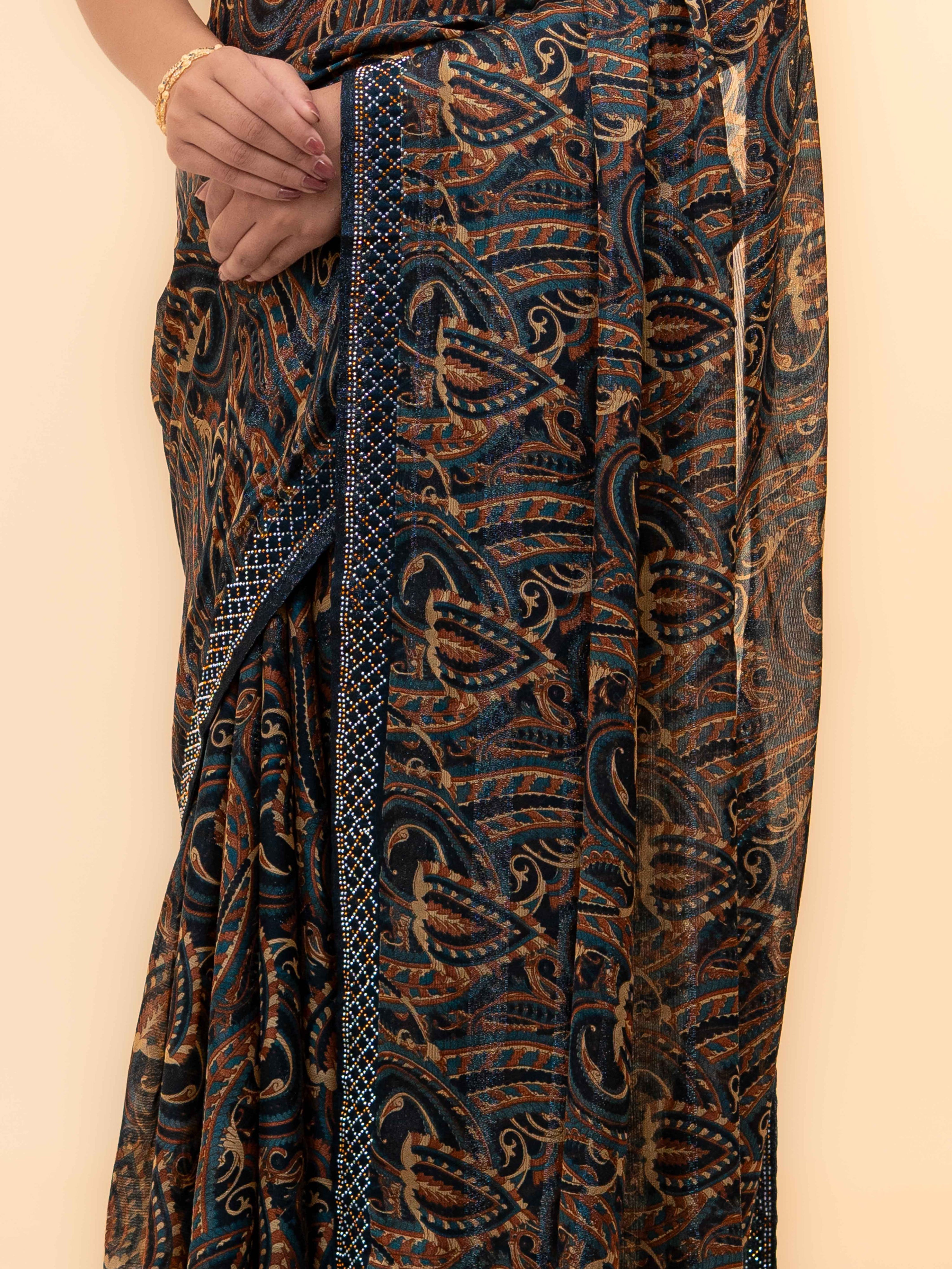 Navy Blue Soft Georgette Saree
