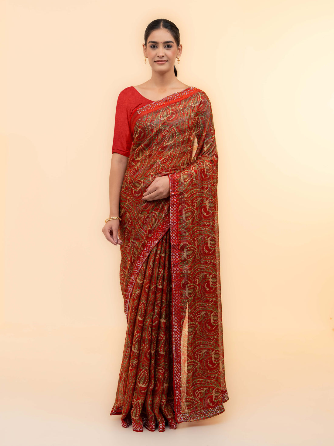 Red Soft Georgette Saree