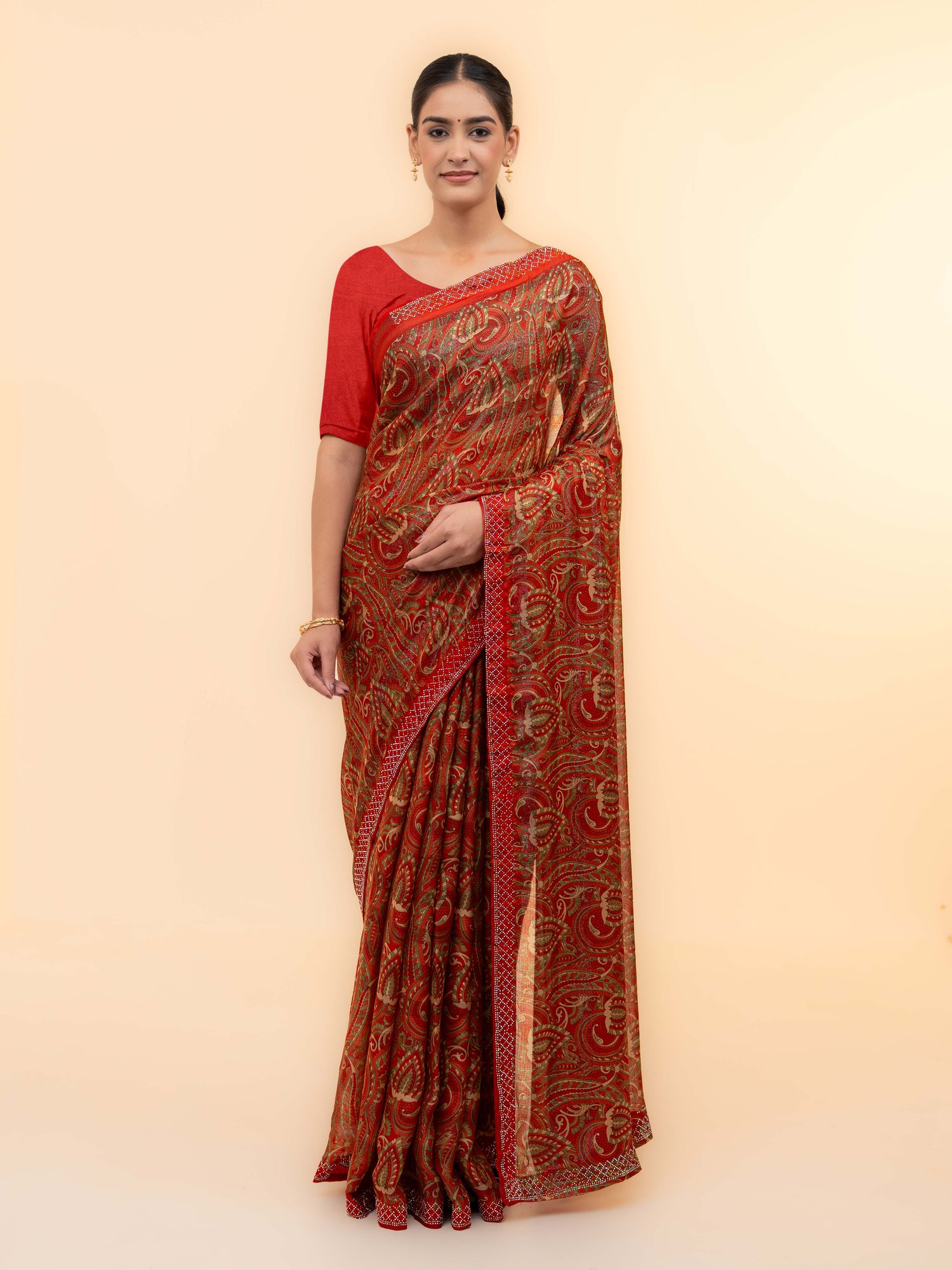 Red Soft Georgette Saree
