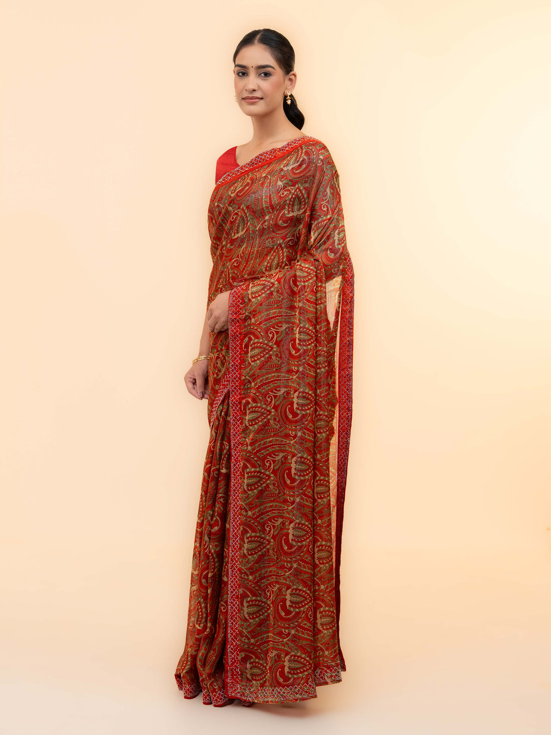 Red Soft Georgette Saree