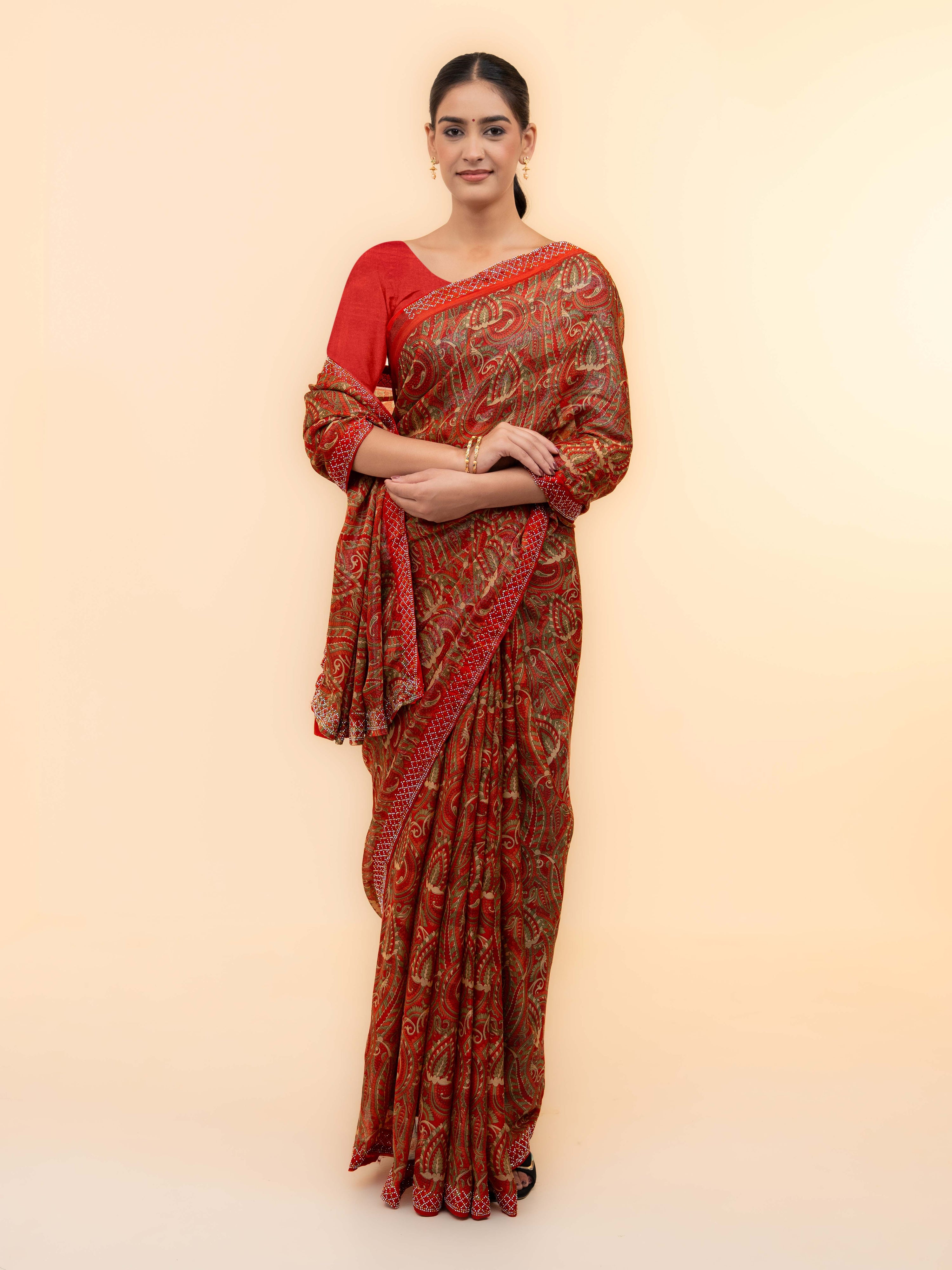 Red Soft Georgette Saree