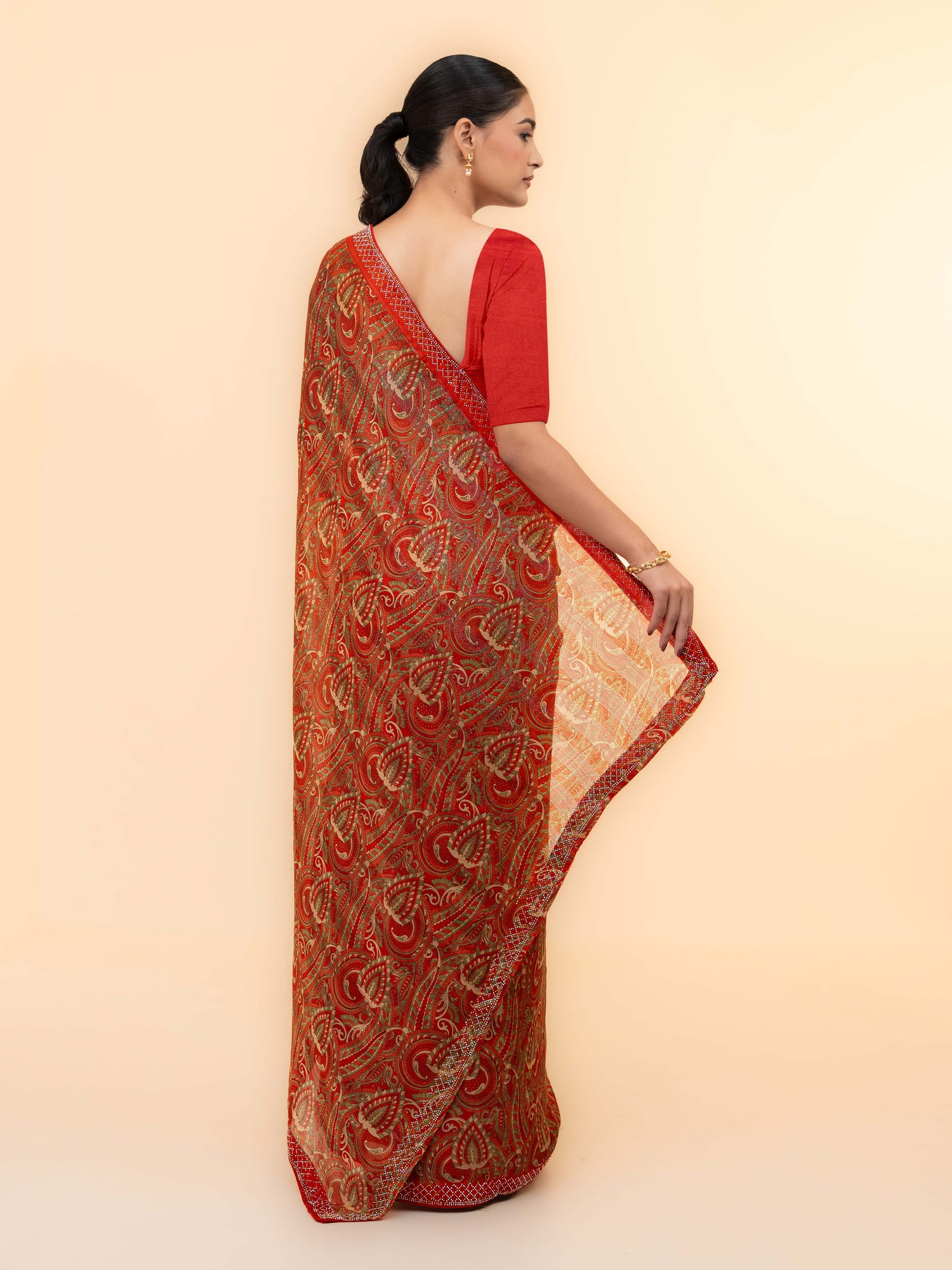 Red Soft Georgette Saree