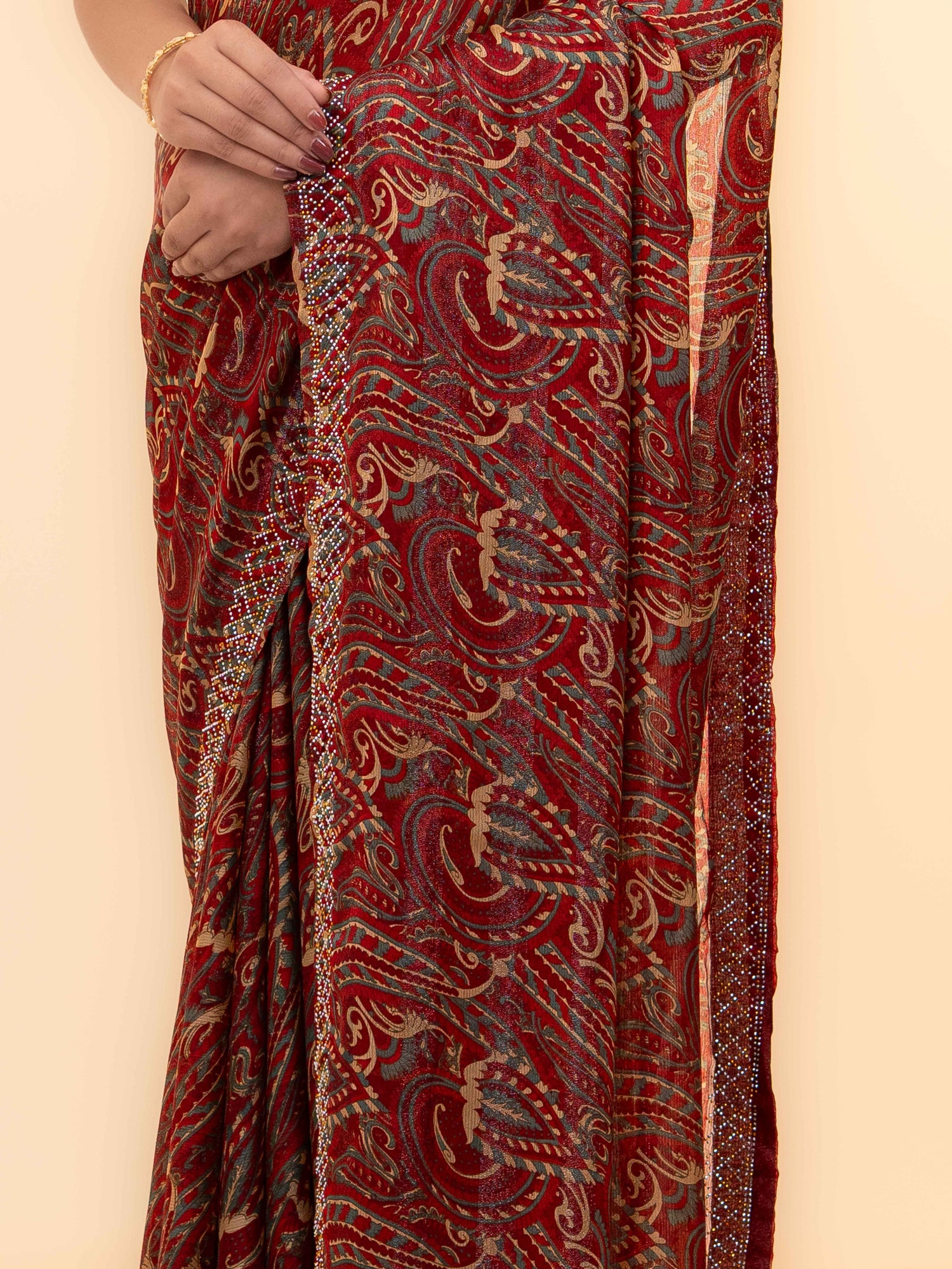 Maroon Soft Georgette Saree