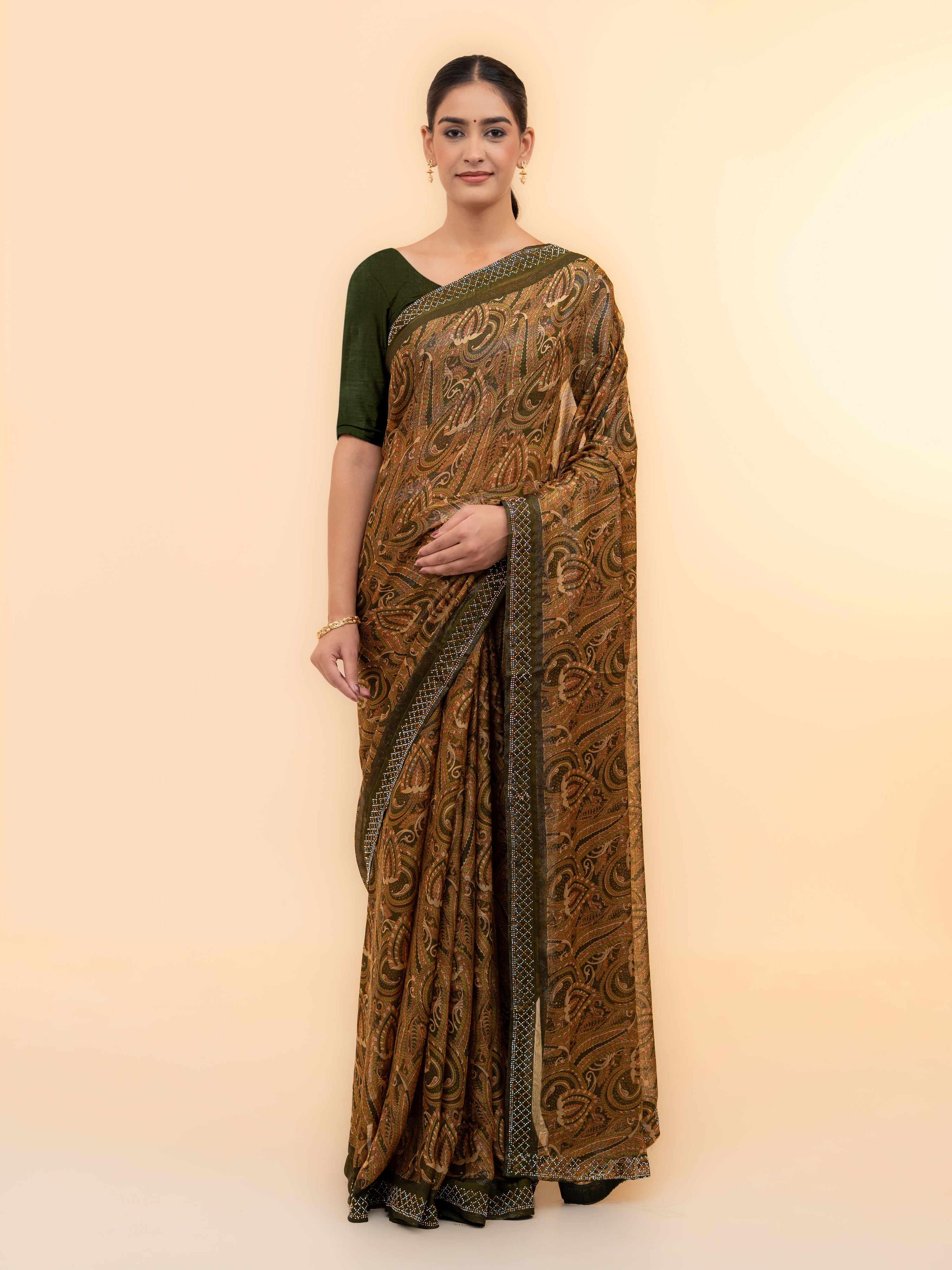 Mehendi Soft Georgette Saree