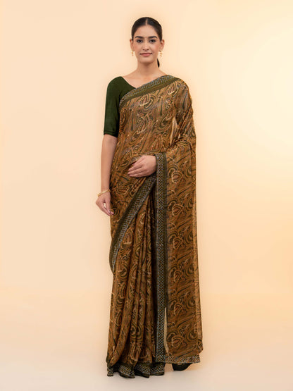 Mehendi Soft Georgette Saree