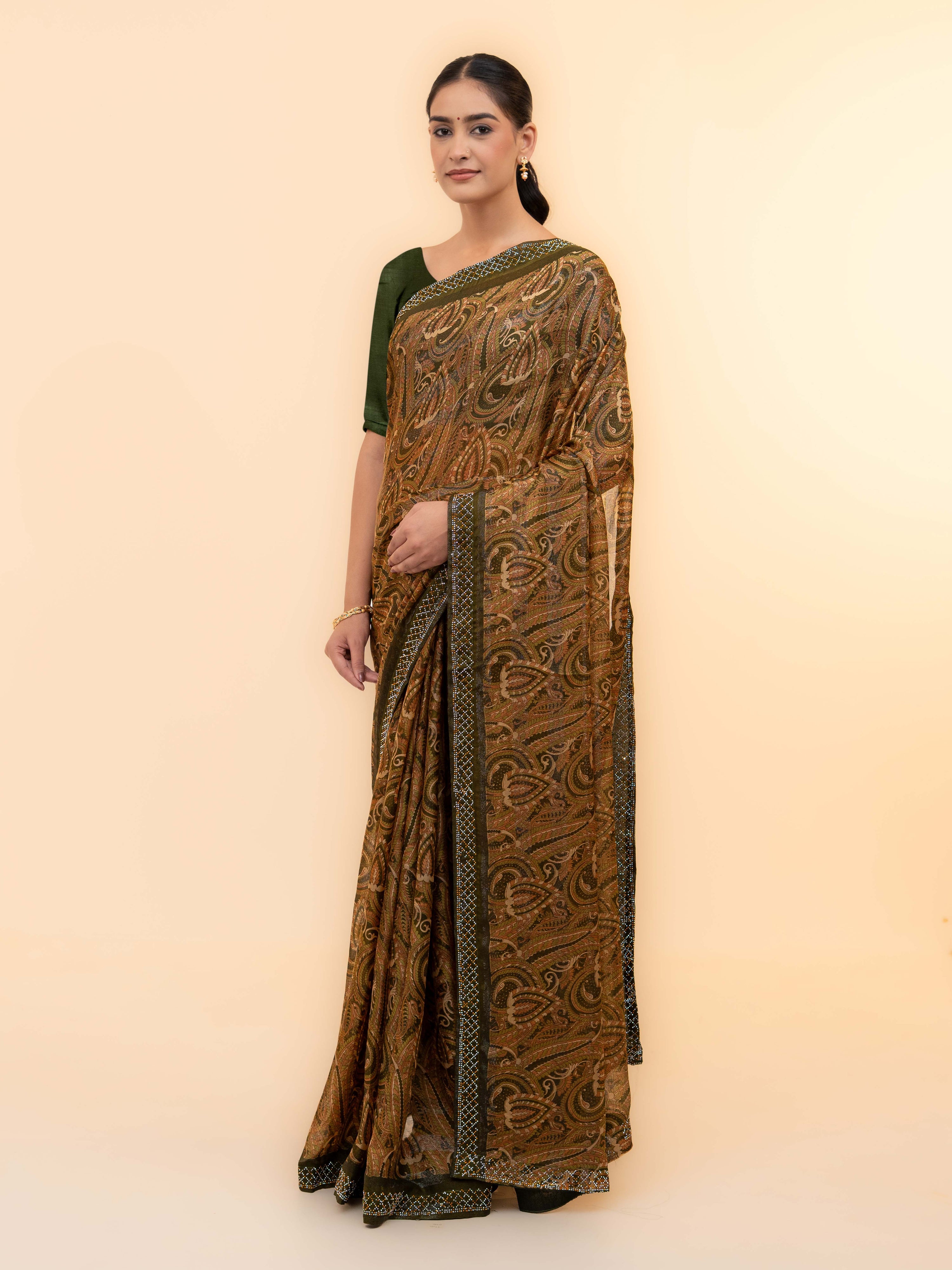 Mehendi Soft Georgette Saree
